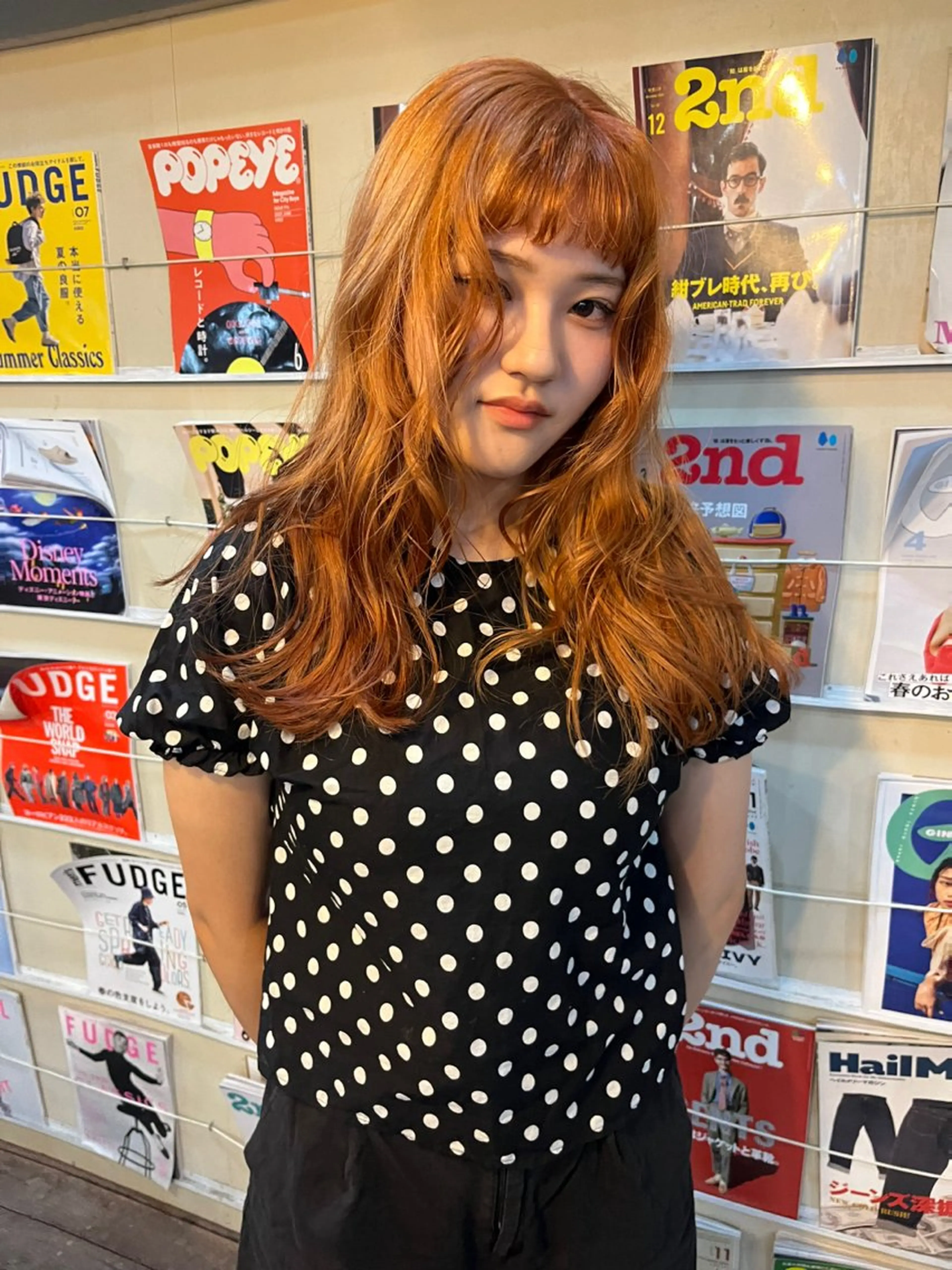 ミディアム カラー カット ヘアカラー トリートメント ハイトーン/顔まわり レイヤー/YUKAのヘアスタイル