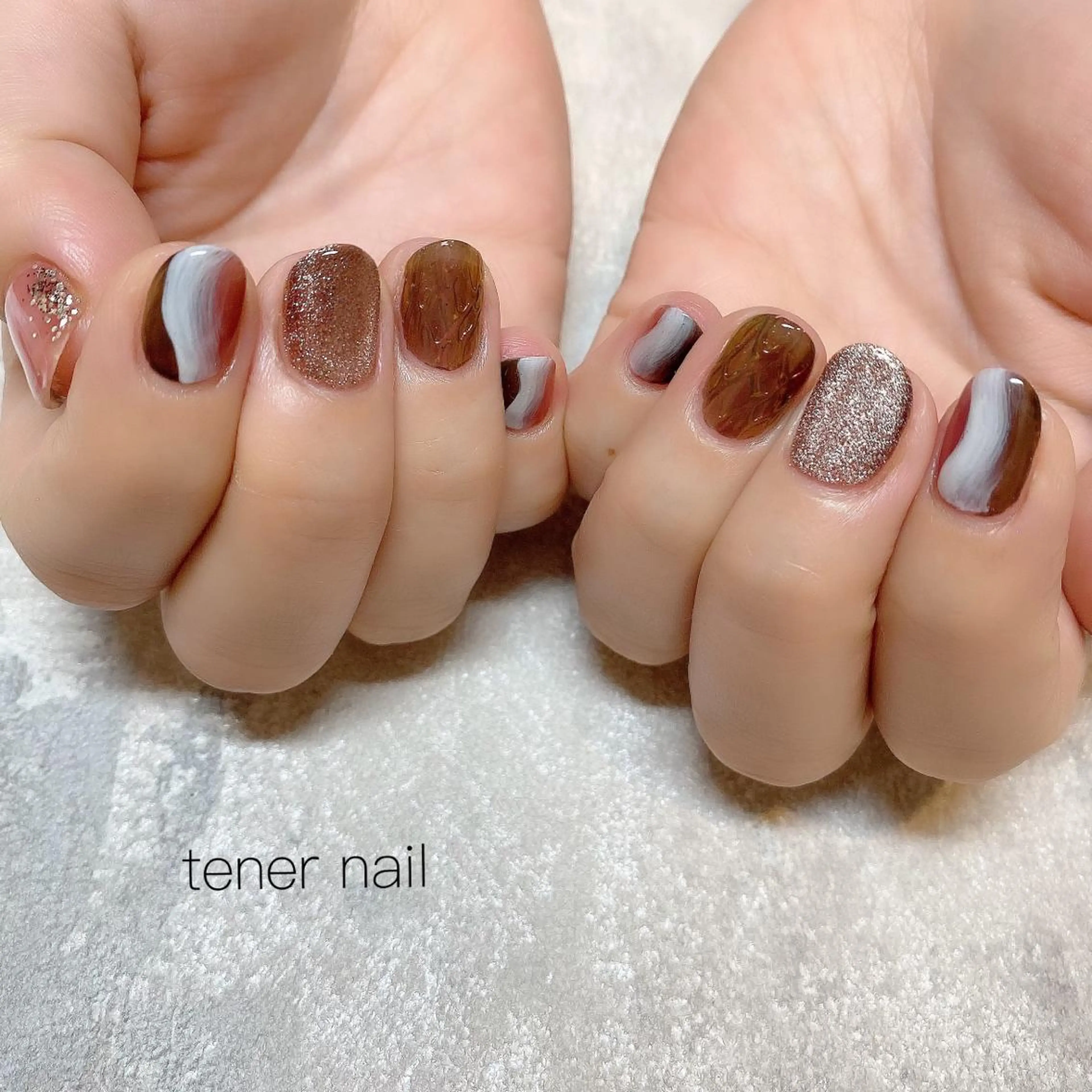 ネイル ブラウン テネルネイル tener nailのネイルデザイン