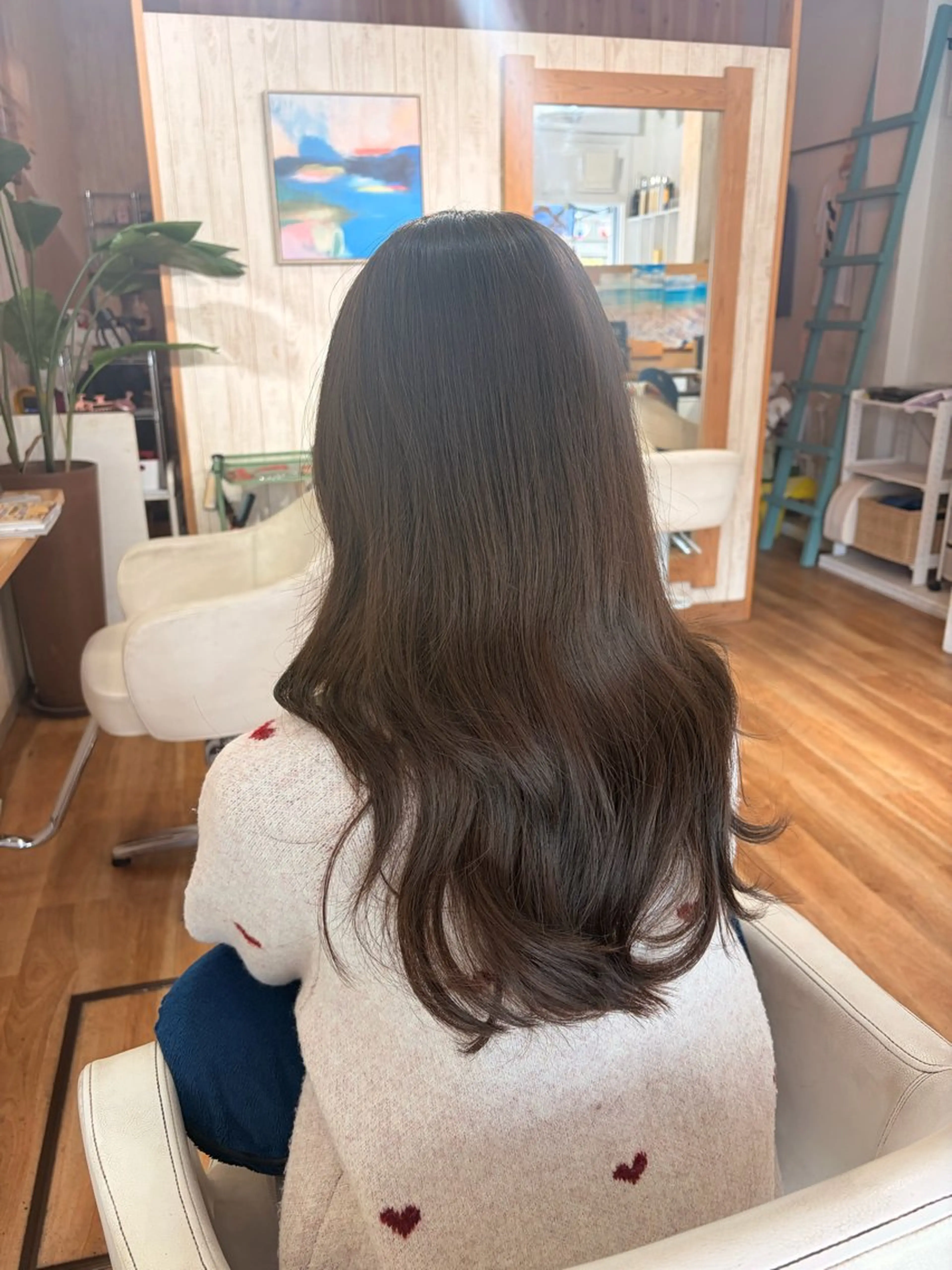 ロング カラー グレージュ オレンジ hair &make EPICRUMIのヘアスタイル