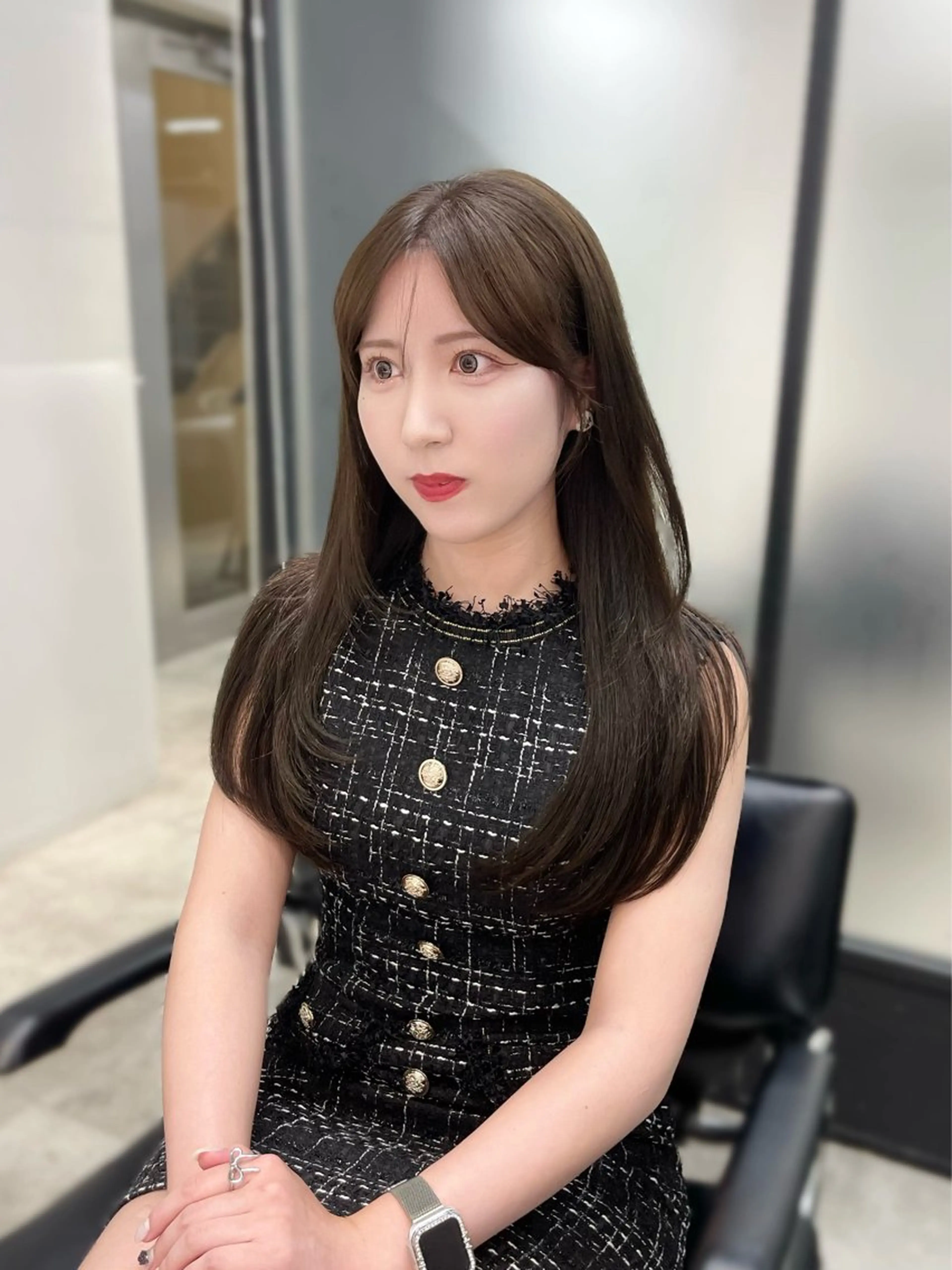 ロング 韓国風ヘア レイヤーカット カット ヘアカラー トリートメント 韓国レイヤーカット 髪質改善▫️水野有真のヘアスタイル