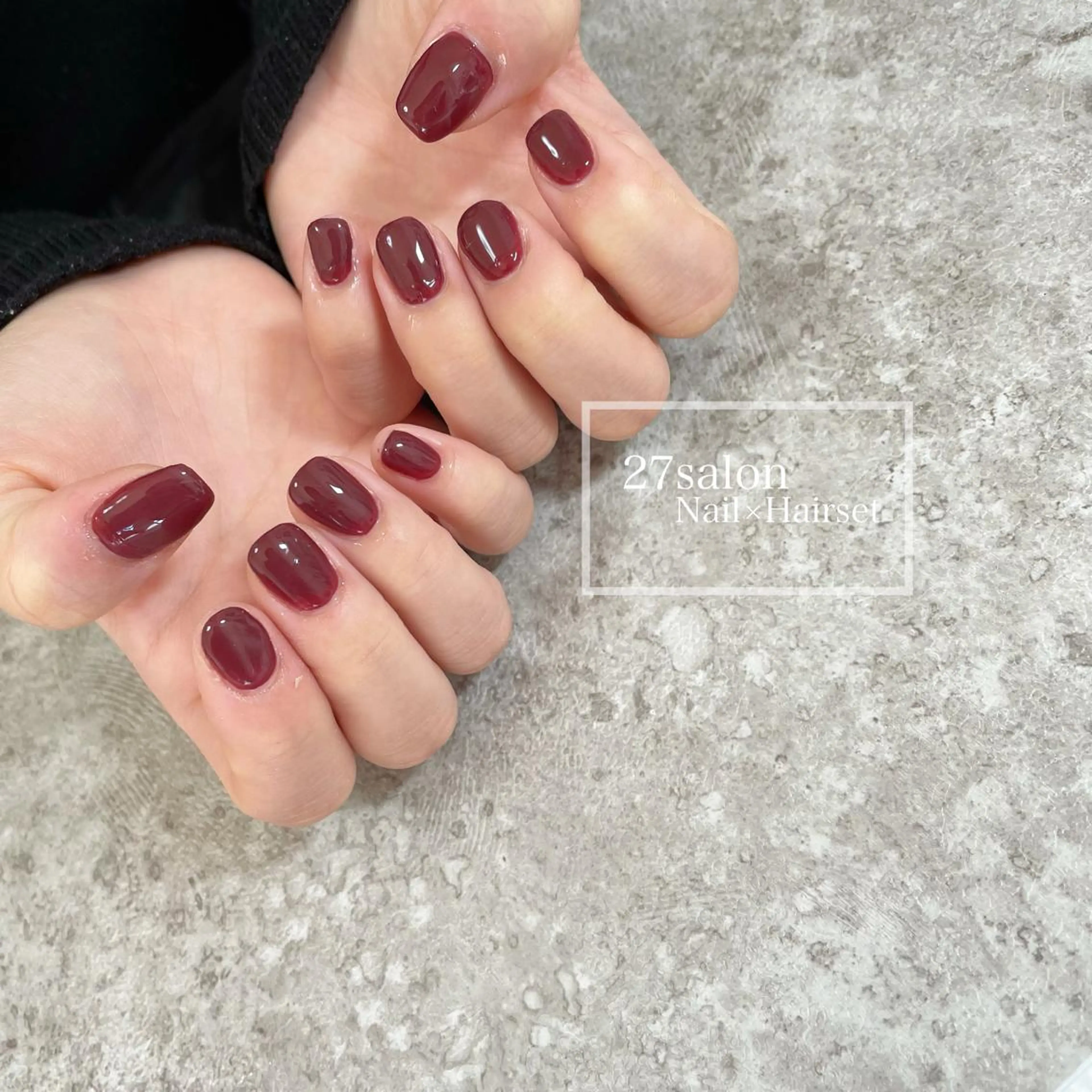 ネイル ボルドー ワンカラーネイル 27salon yuinaのネイルデザイン