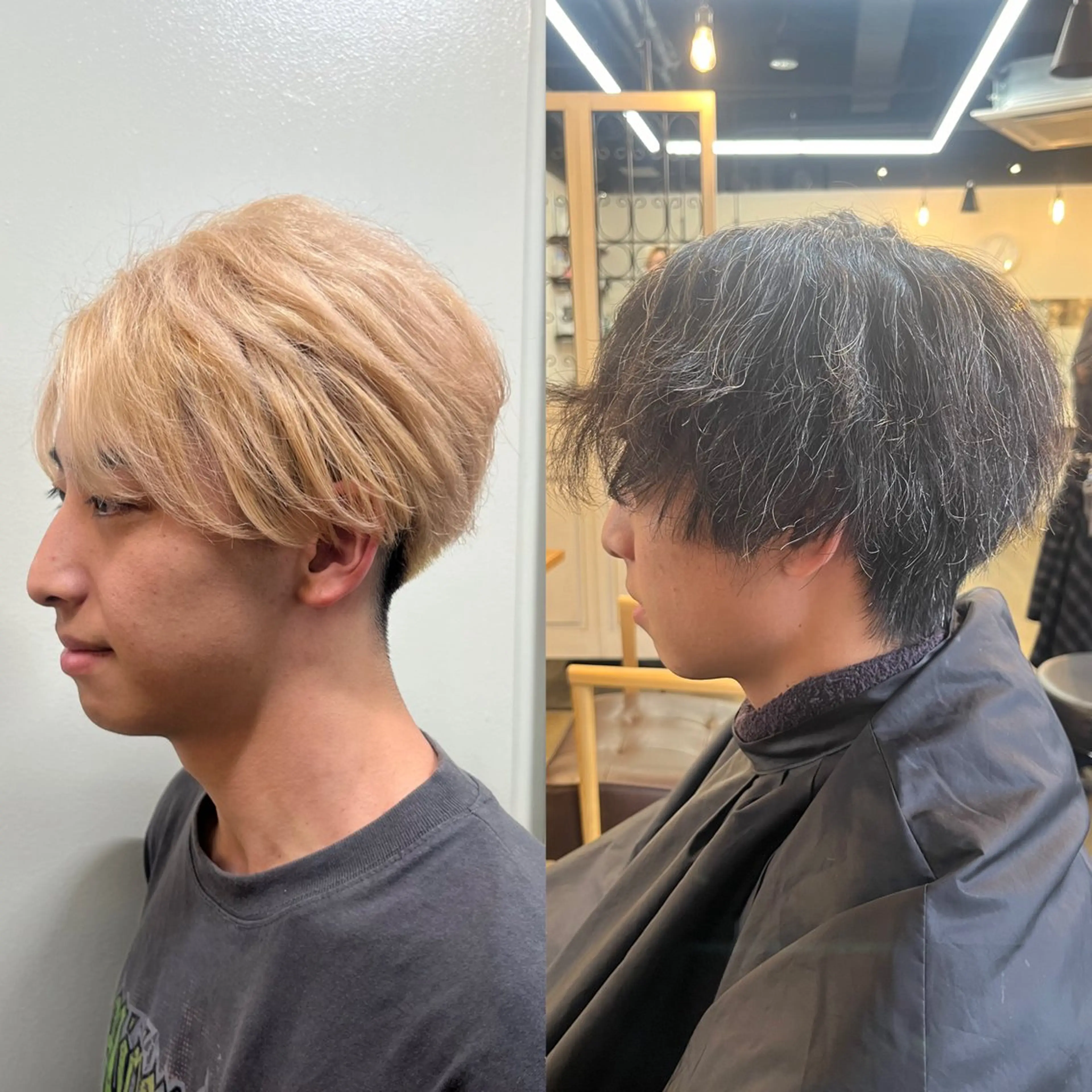 ショート カラー メンズ メンズブリーチ メンズパーマ ベージュカラー ブリーチ ミルクティーベージュ 韓国メンズヘア/ 毛流れヘア　須田龍世のヘアスタイル