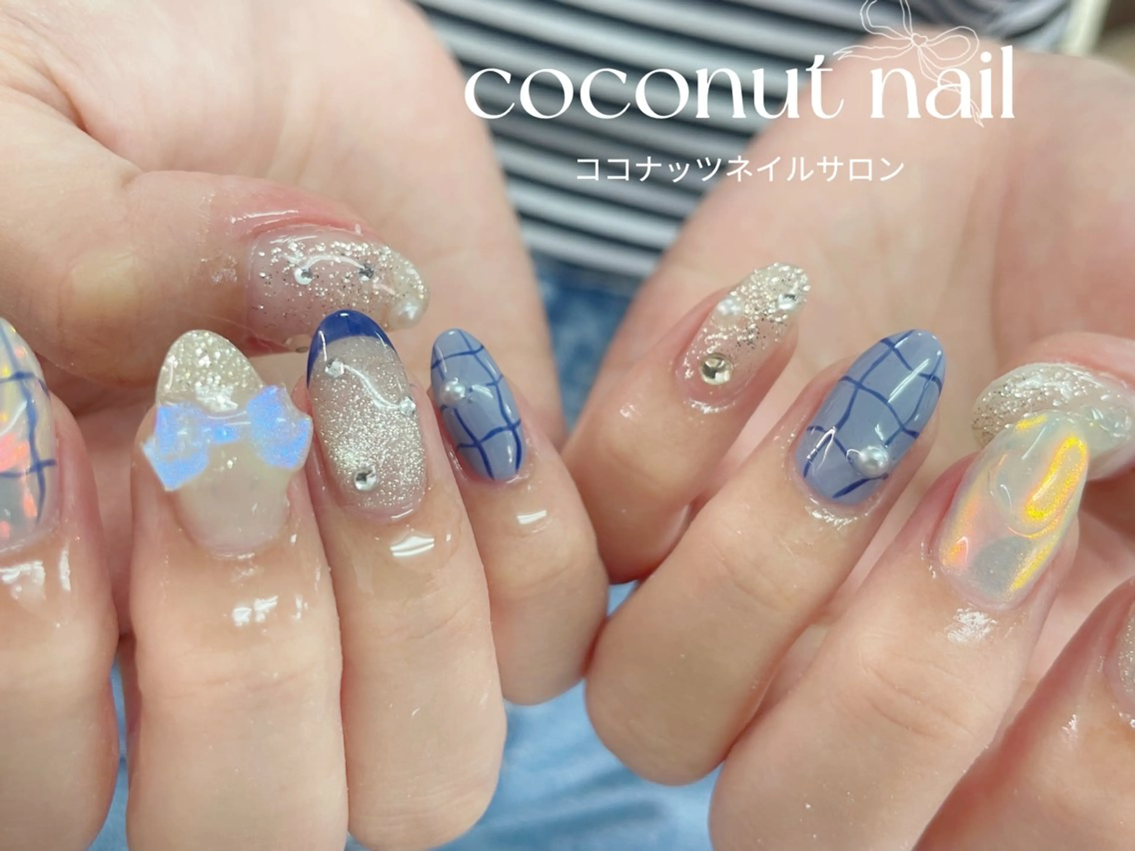ネイル べっ甲ネイル フレンチネイル キラキラネイル マグネットネイル 大理石ネイル(マーブル) ハンドネイル 神田 ココナッツのネイルデザイン