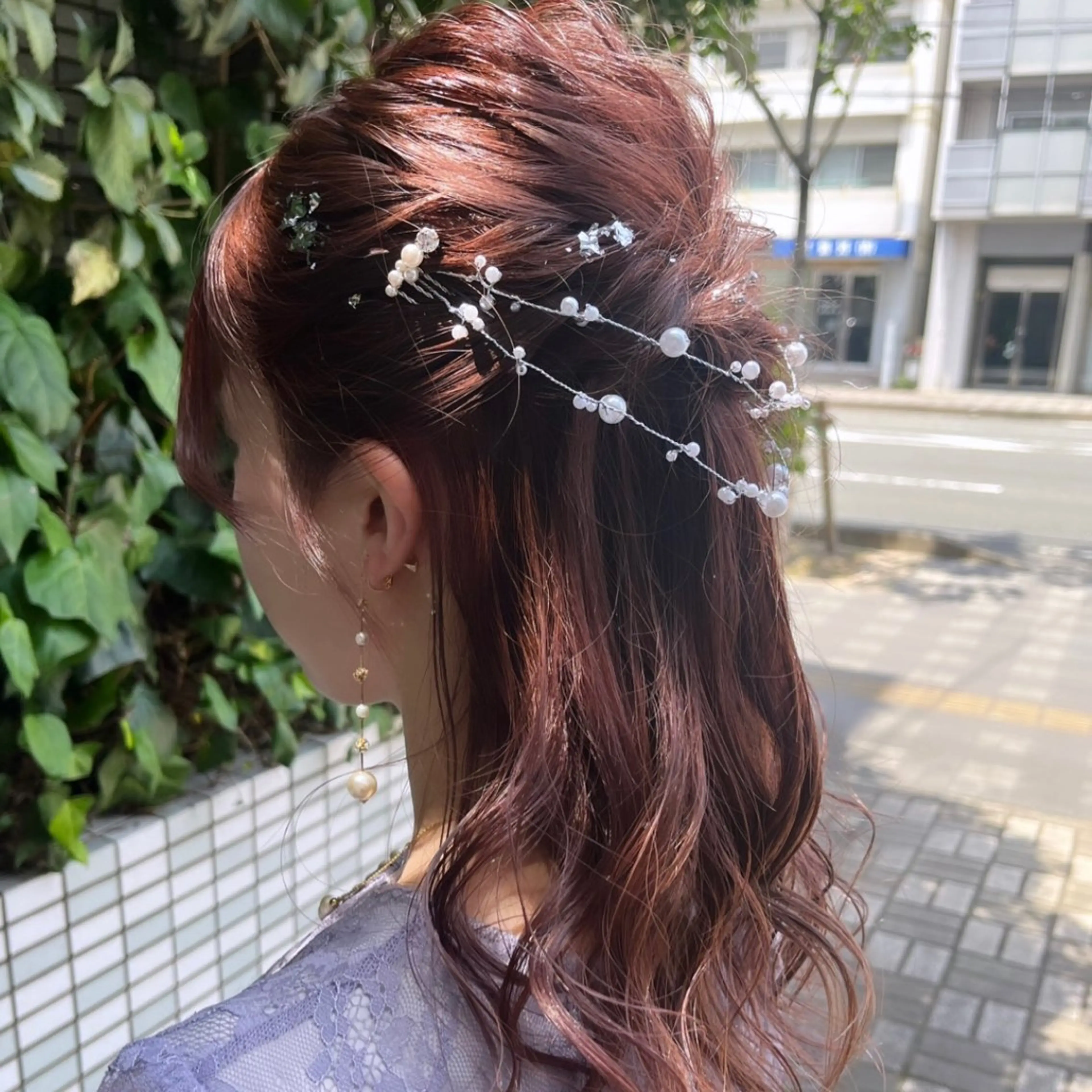 ロング ヘアアレンジ ハーフアップ ヘアセット IMARI /のヘアスタイル