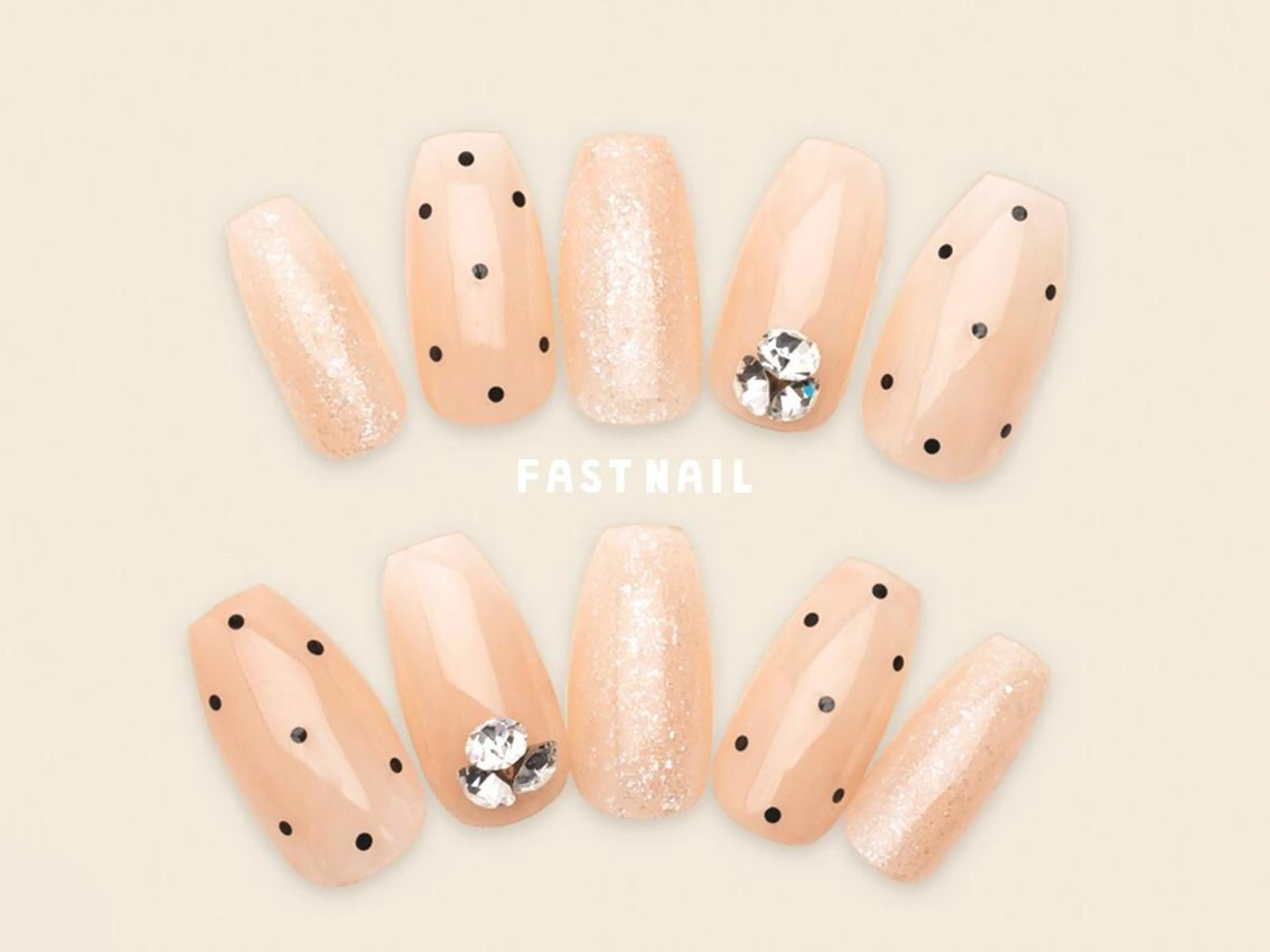 ネイル ドット ジェルネイル パラジェル 春ネイル ワンホンネイル FASTNAIL 上野店のネイルデザイン