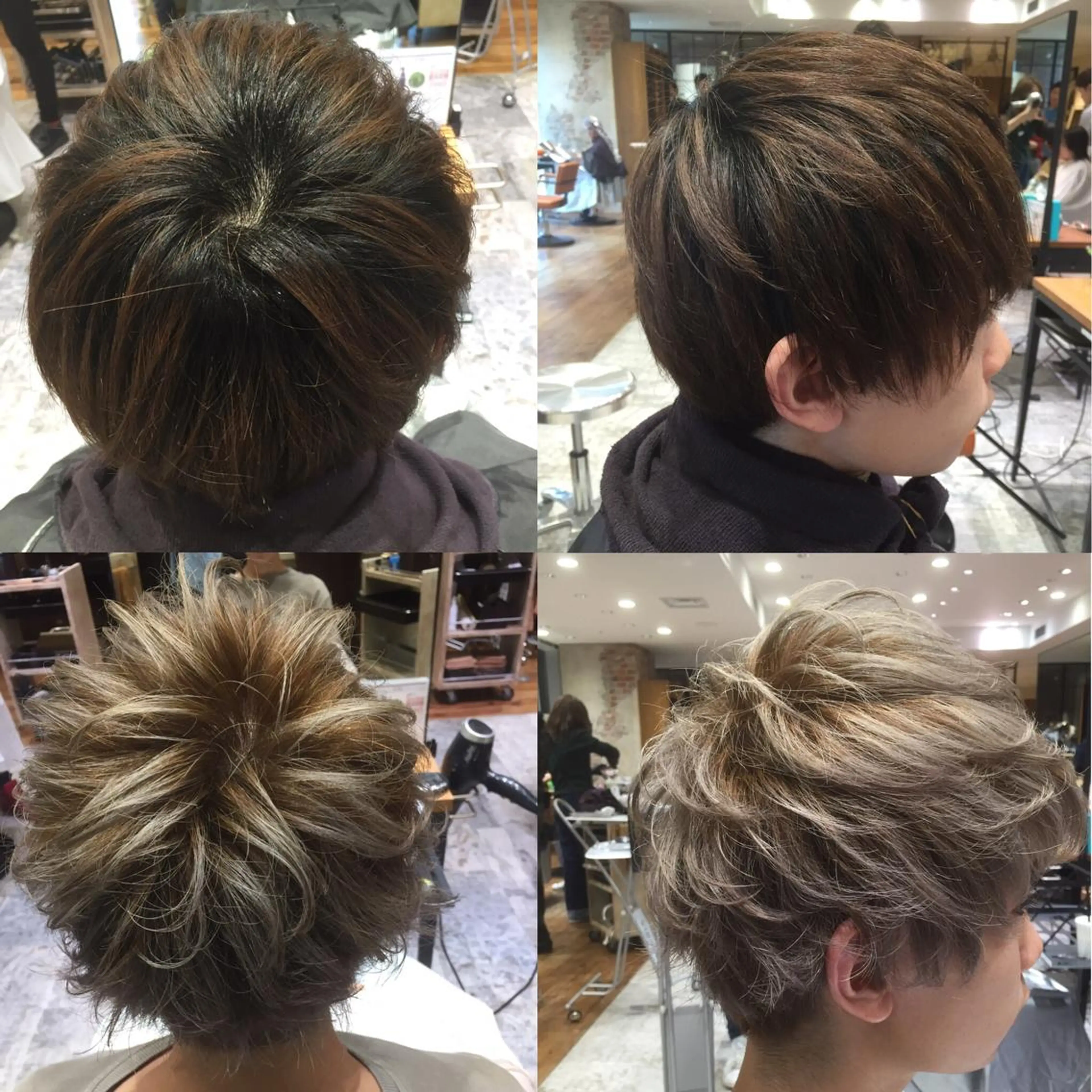 ショート ミディアム カラー パーマ メンズ メンズブリーチ ブリーチ バイオレットカラー Soleria 田中慎一のヘアスタイル