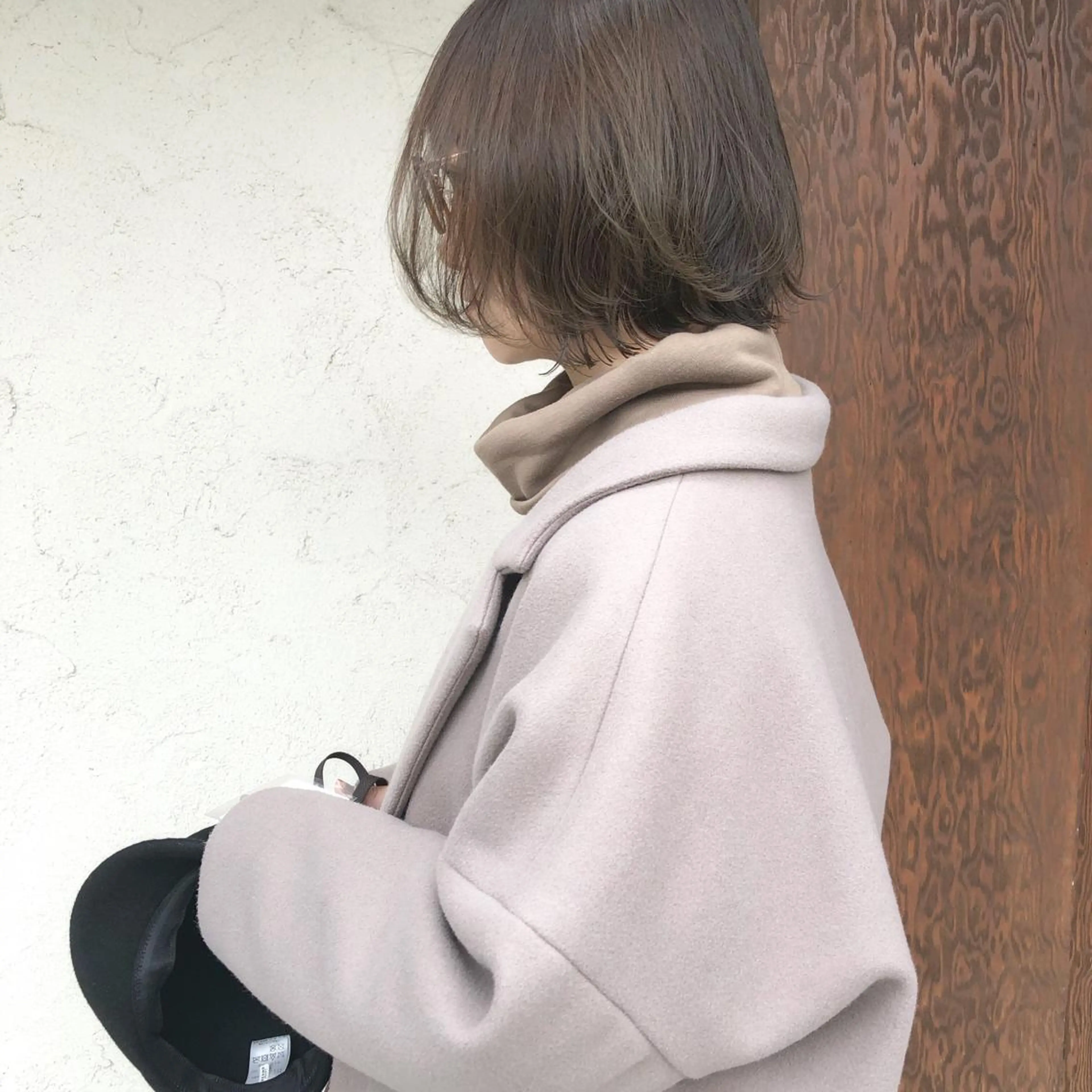 ミディアム カラー ブリーチ グレージュ ブリーチなしカラー ボブ カット ヘアカラー トリートメント ヘアセット 艶髪育成サロン 京橋　shinのヘアスタイル