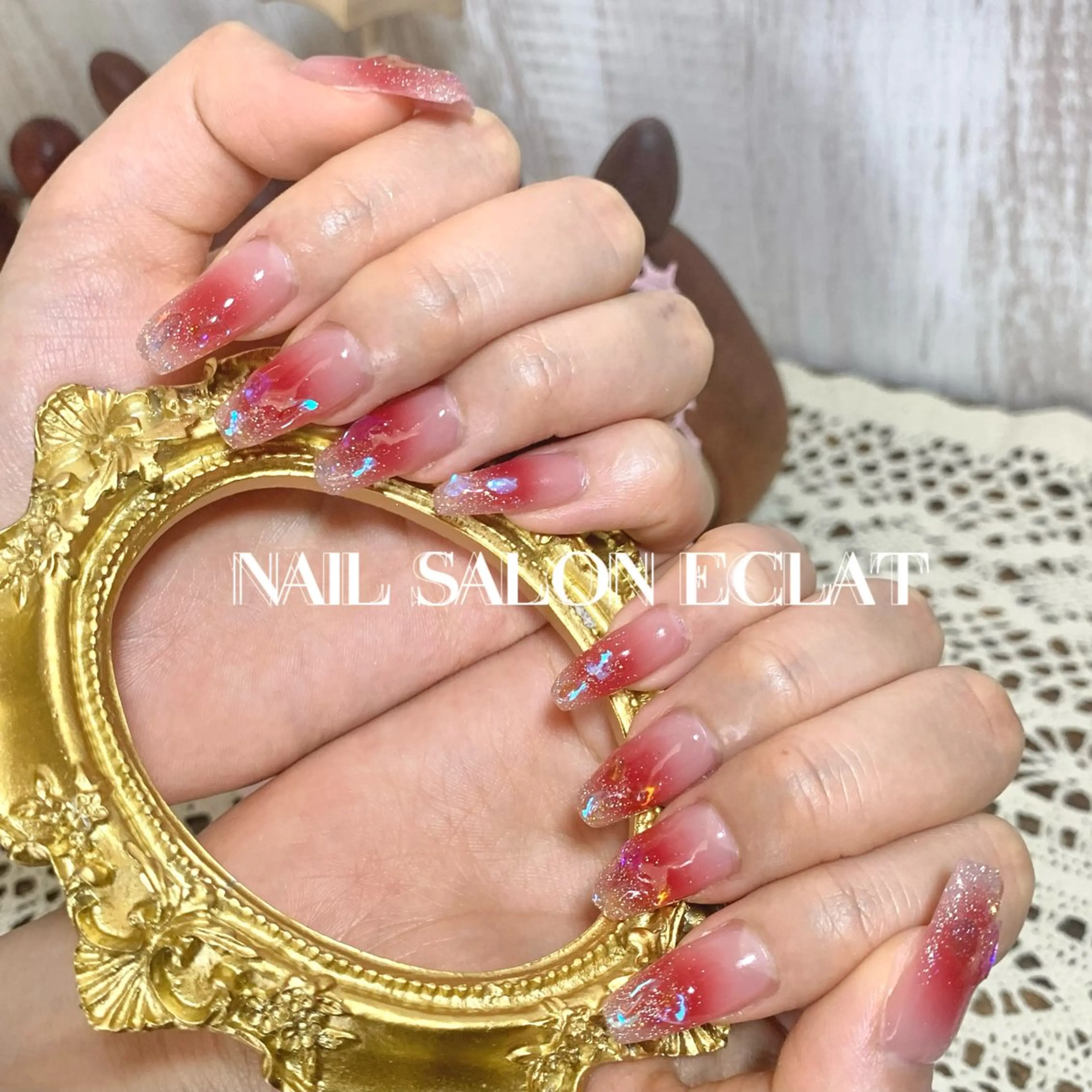 ネイル チークネイル フレンチネイル ガーリー キラキラネイル 韓国ネイル ネイルサロン Eclat溝ノ口店のネイルデザイン
