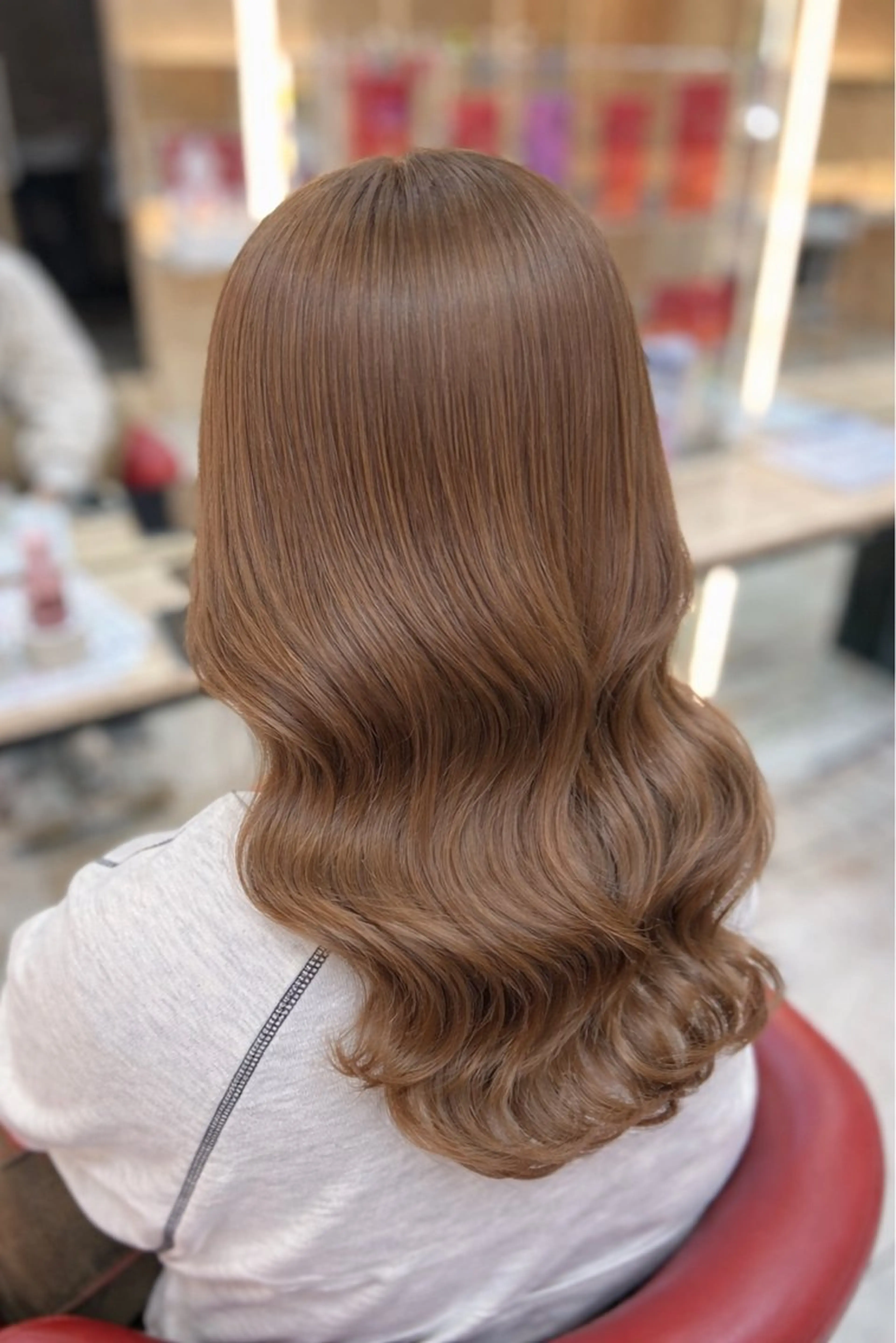 セミロング カラー カット ヘアカラー トリートメント ゆめ ベージュカラーのヘアスタイル