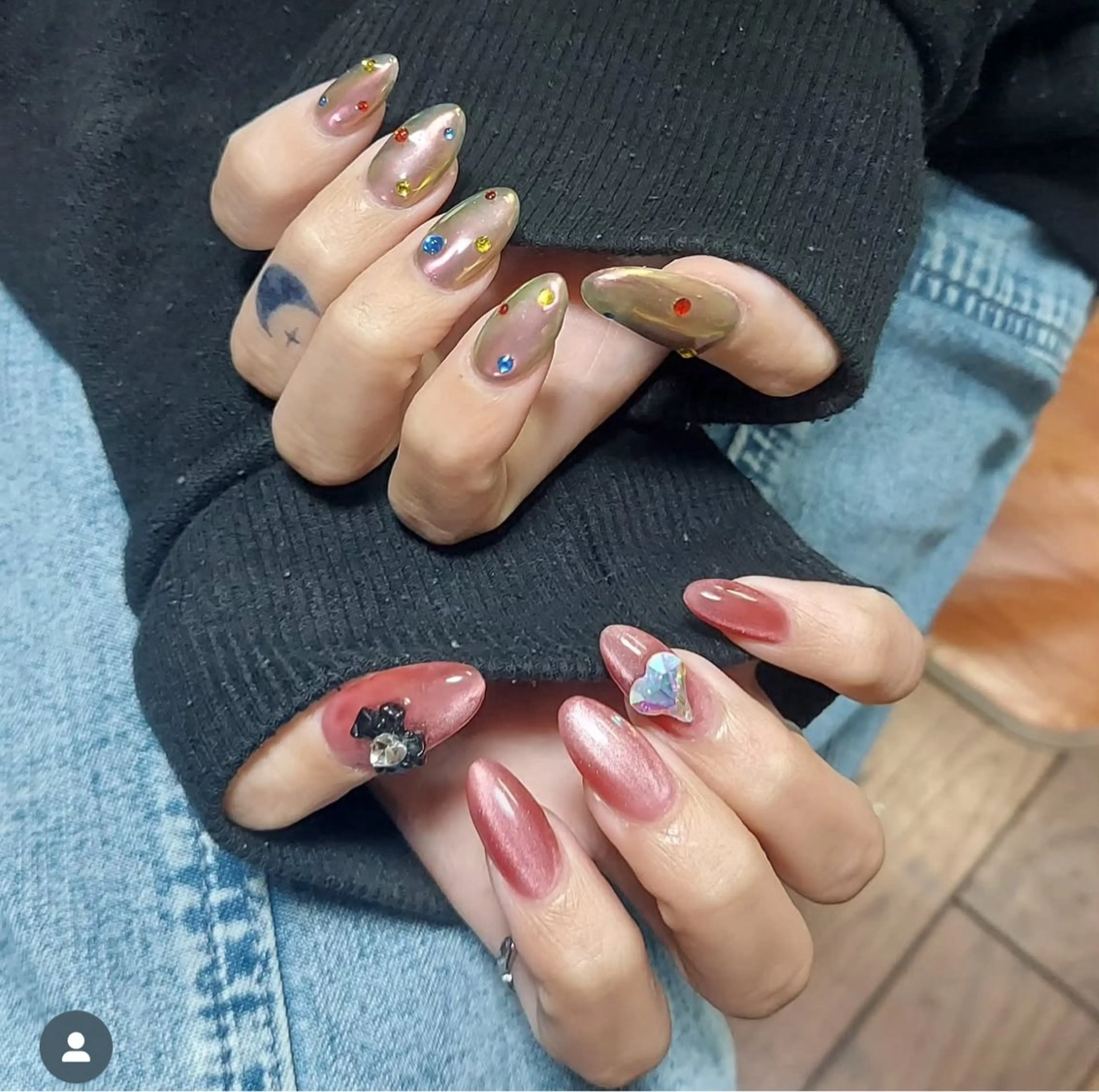 ネイル 長さ出し フットネイル ジェルネイル 韓国ネイル マグネットネイル #Amin nail salonのネイルデザイン