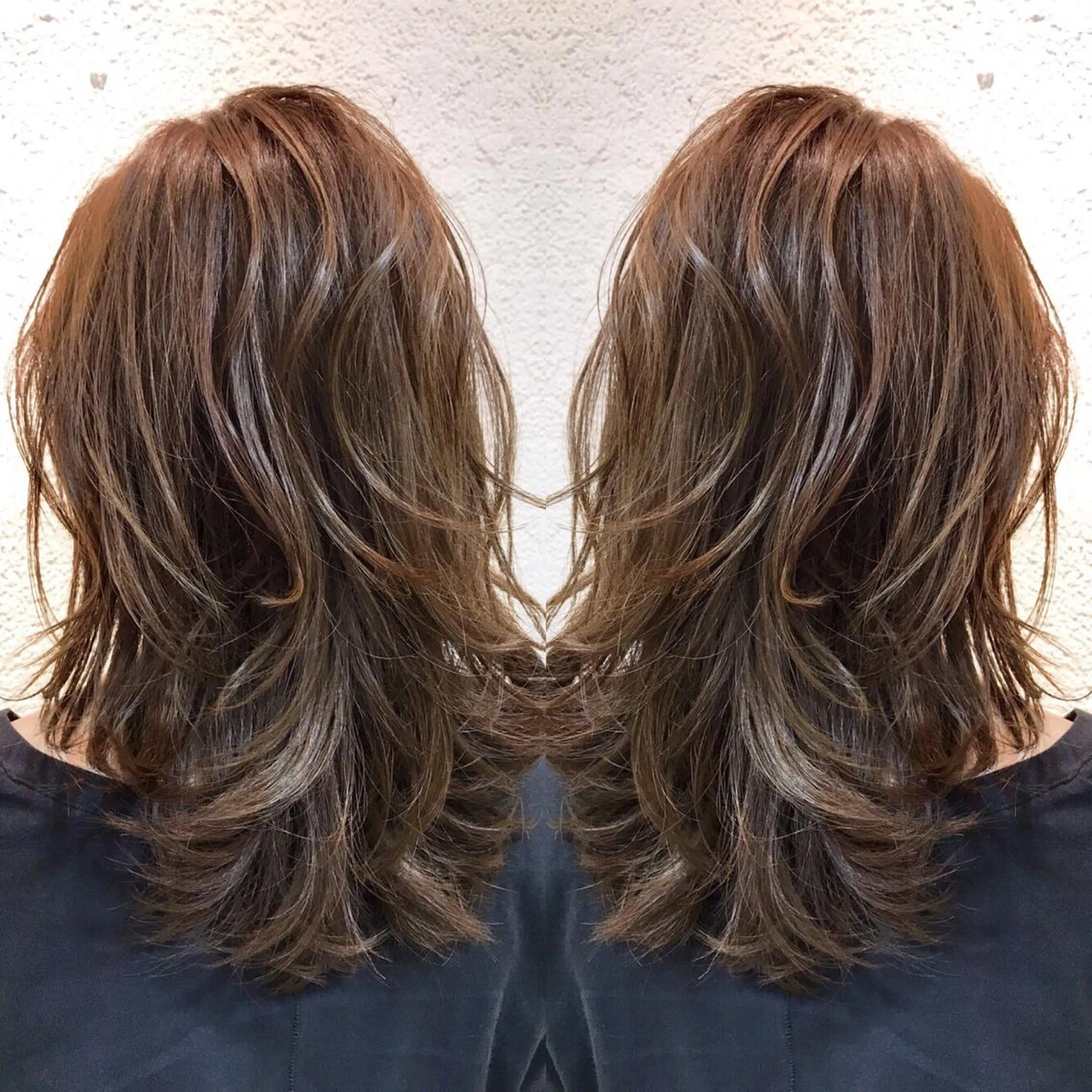 セミロング カラー シールエクステ⭐️ オオミタクヤのヘアスタイル