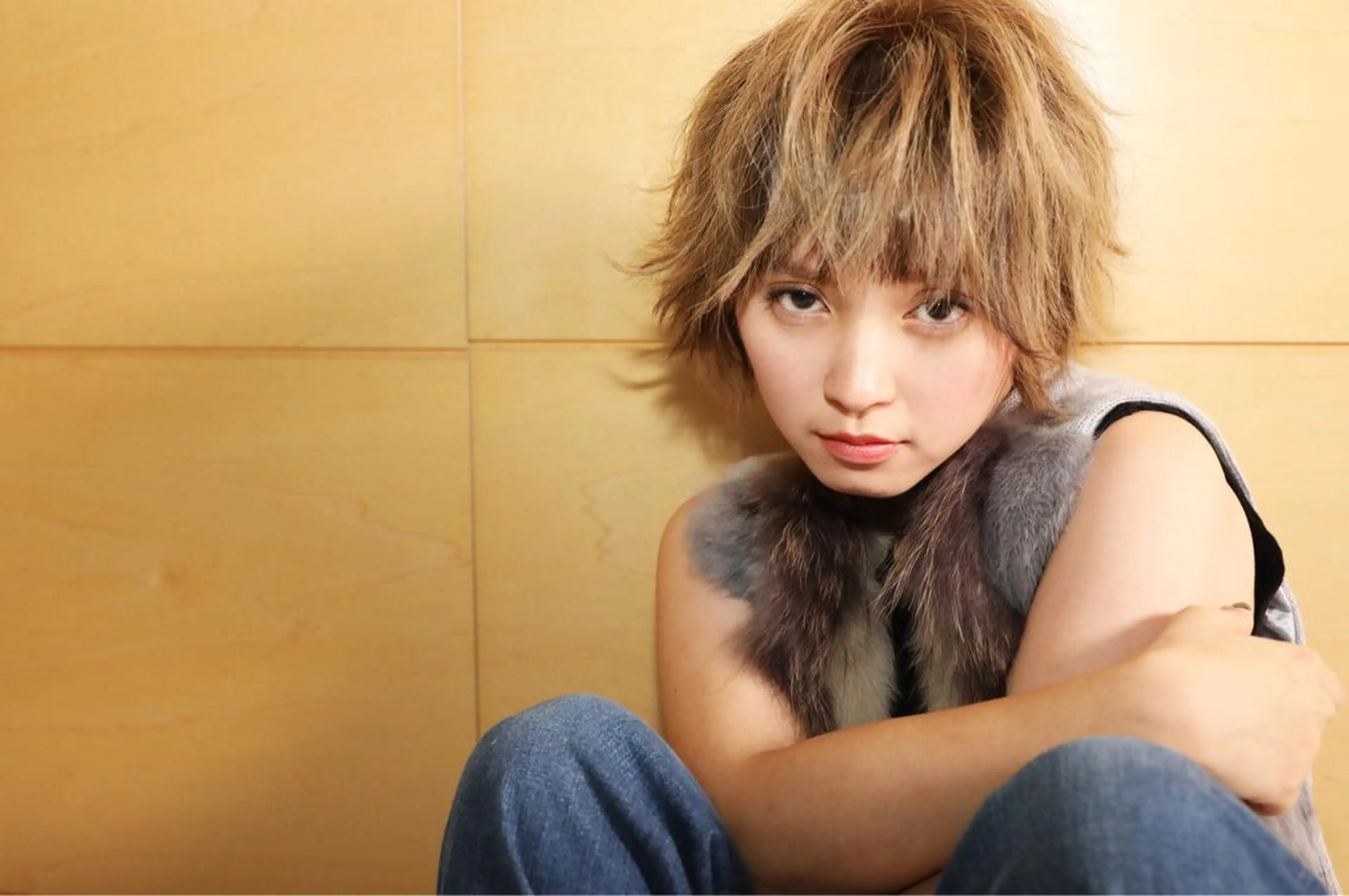 ショート ハイライト 髪質改善 小顔カット Endearing 銀座/レイヤーカットのヘアスタイル