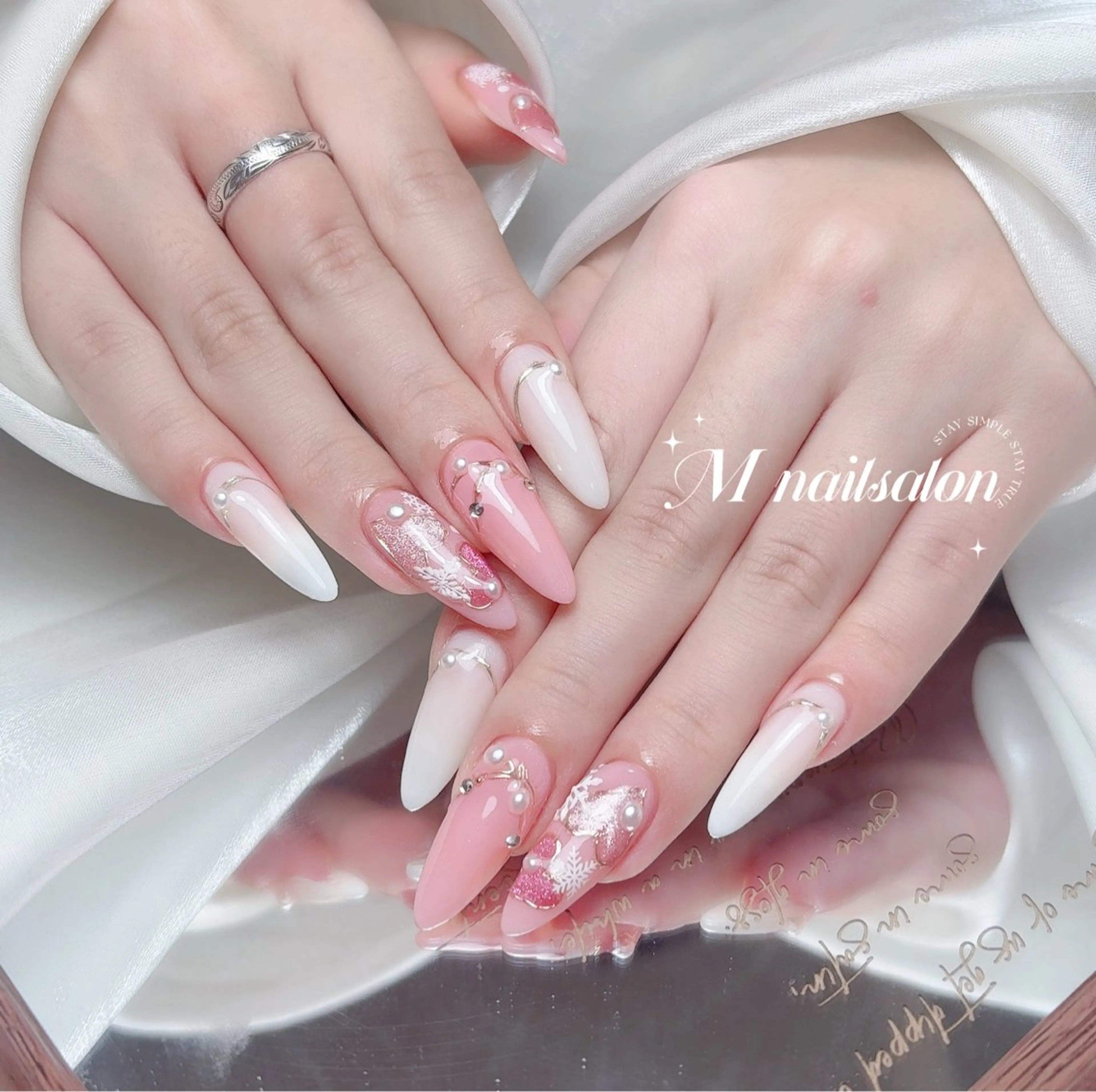 ネイル ハンドネイル M🌷nail 長さだし専門店のネイルデザイン