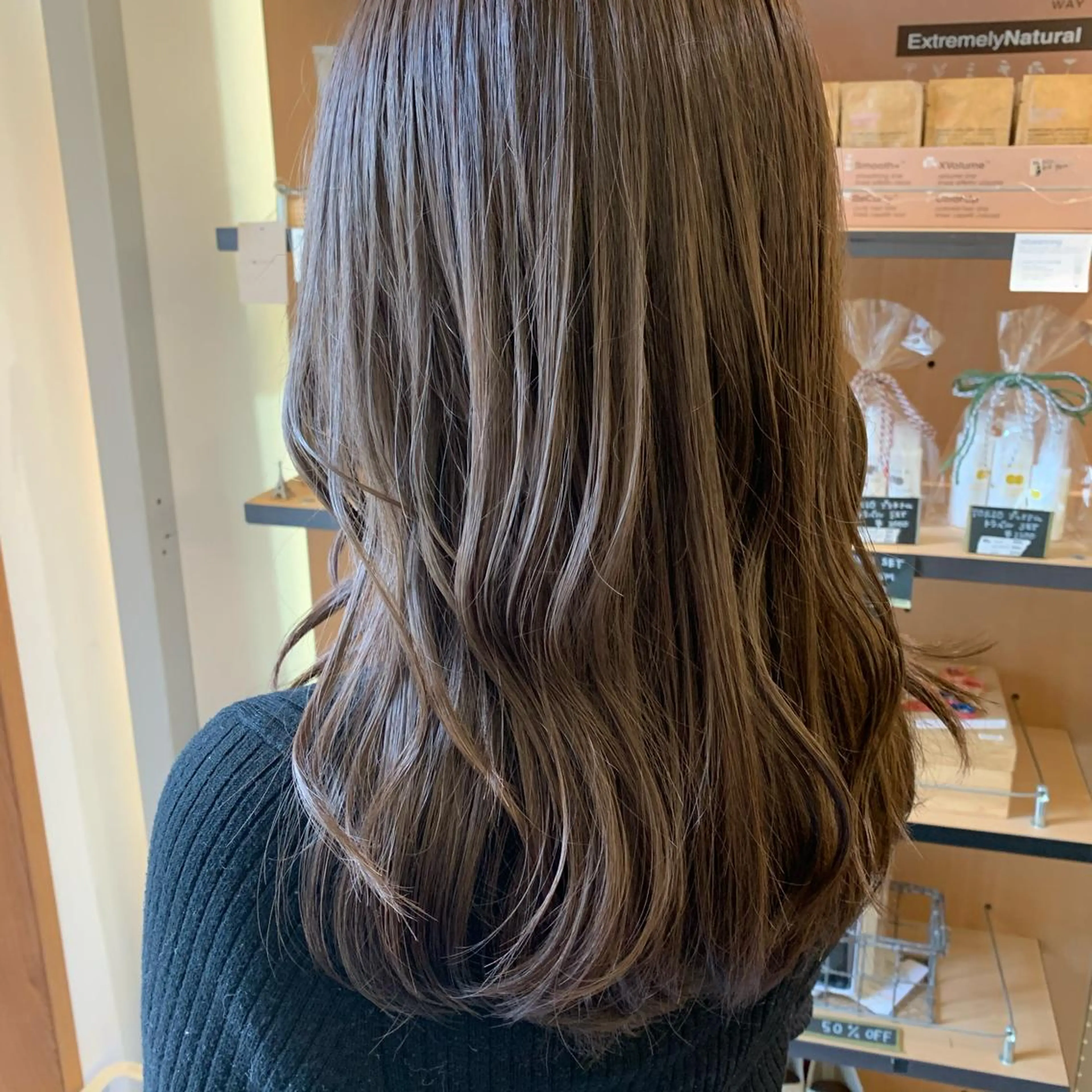 セミロング 艶髪color💎髪 質改善ストレート大吉のヘアスタイル