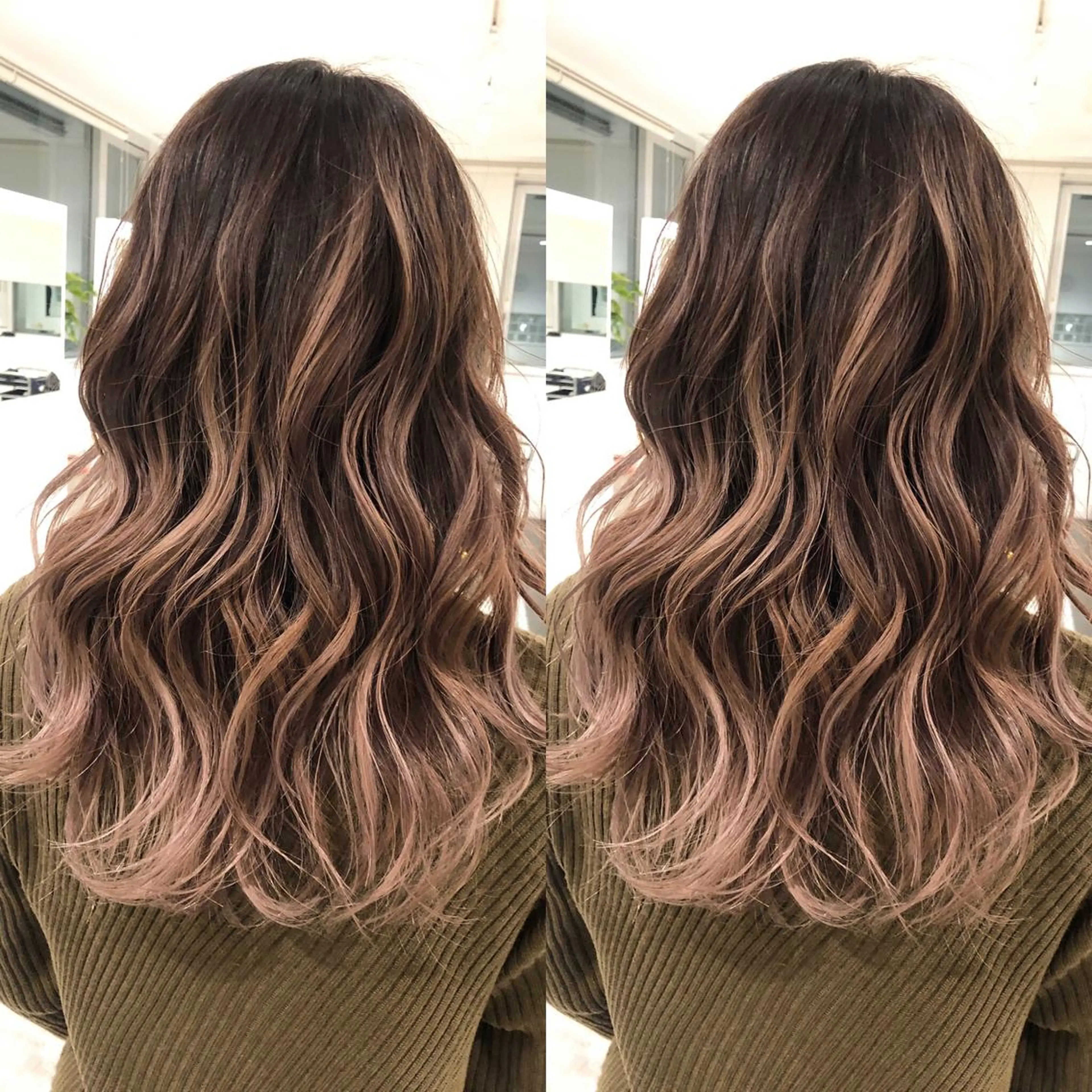 ミディアム カラー バレイヤージュ レイヤーカット ヘアカラー JILBLAN京都 ショート/ハイライトのヘアスタイル