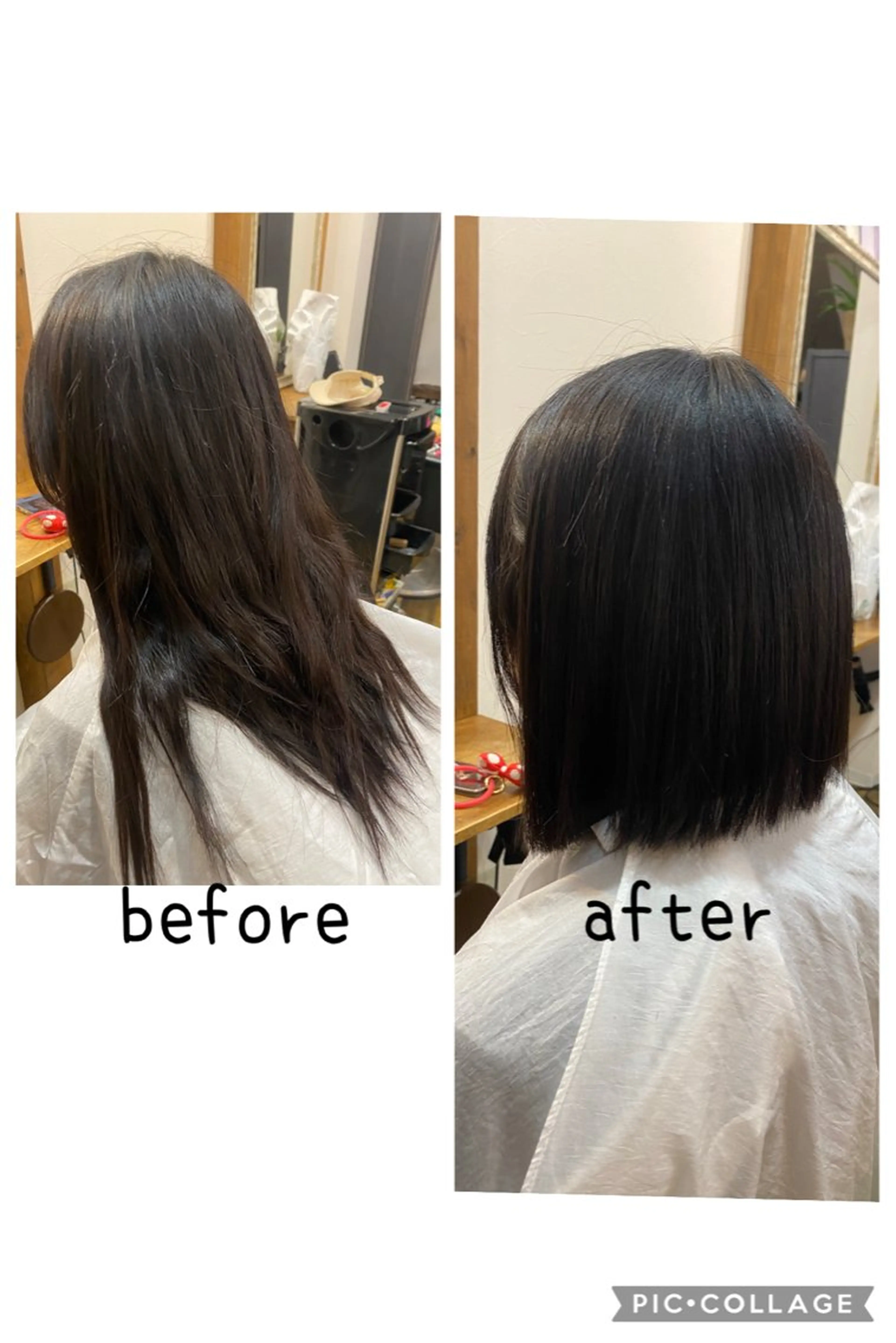 ミディアム 切りっぱなしボブ ボブ カット ひばりカット🌈石井 里佳のヘアスタイル