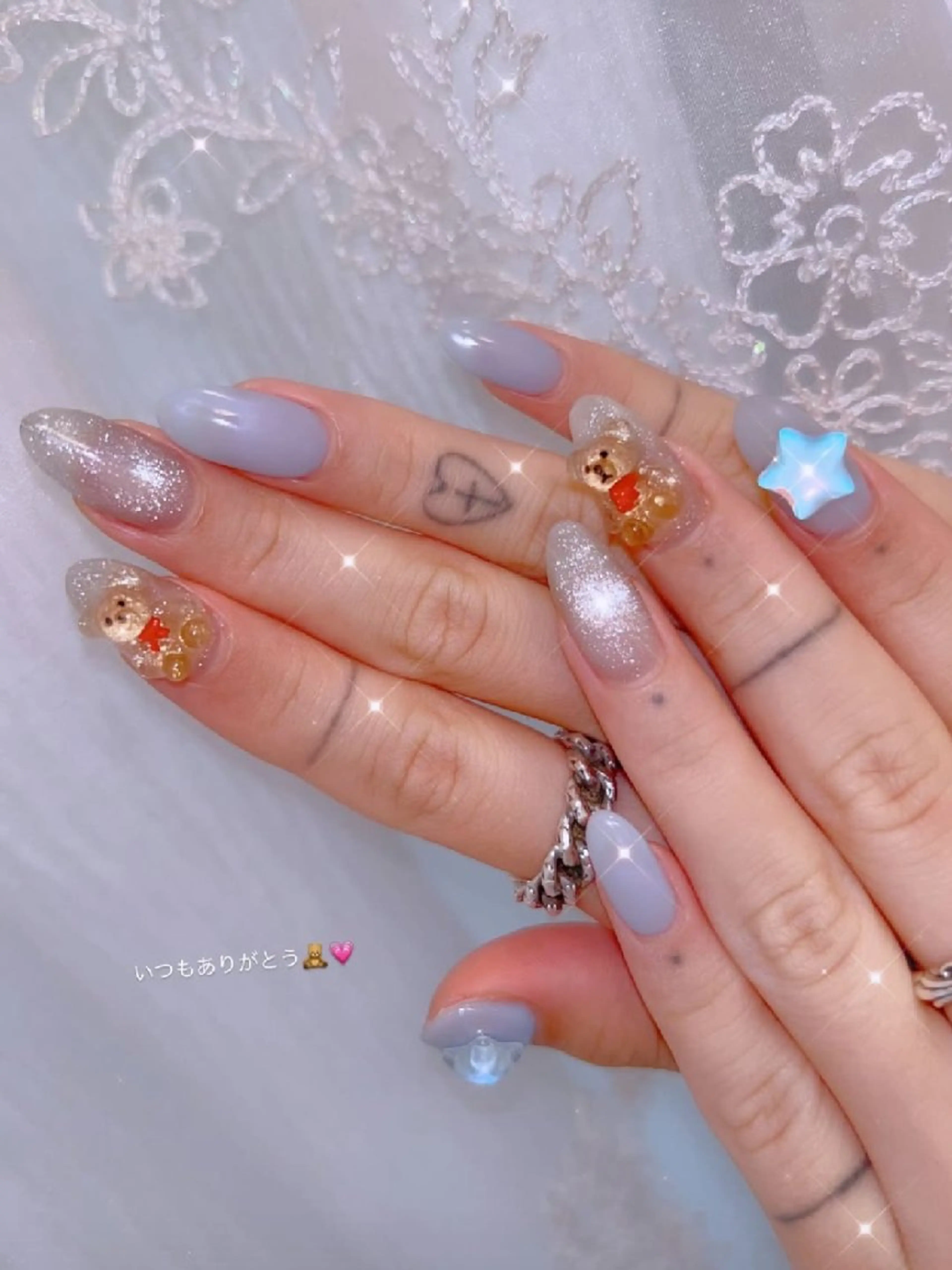 ネイル 長さ出し ジェルネイル 韓国ネイル マグネットネイル ニュアンスネイル I LOVE ME NAIL.｡.:*♡のネイルデザイン