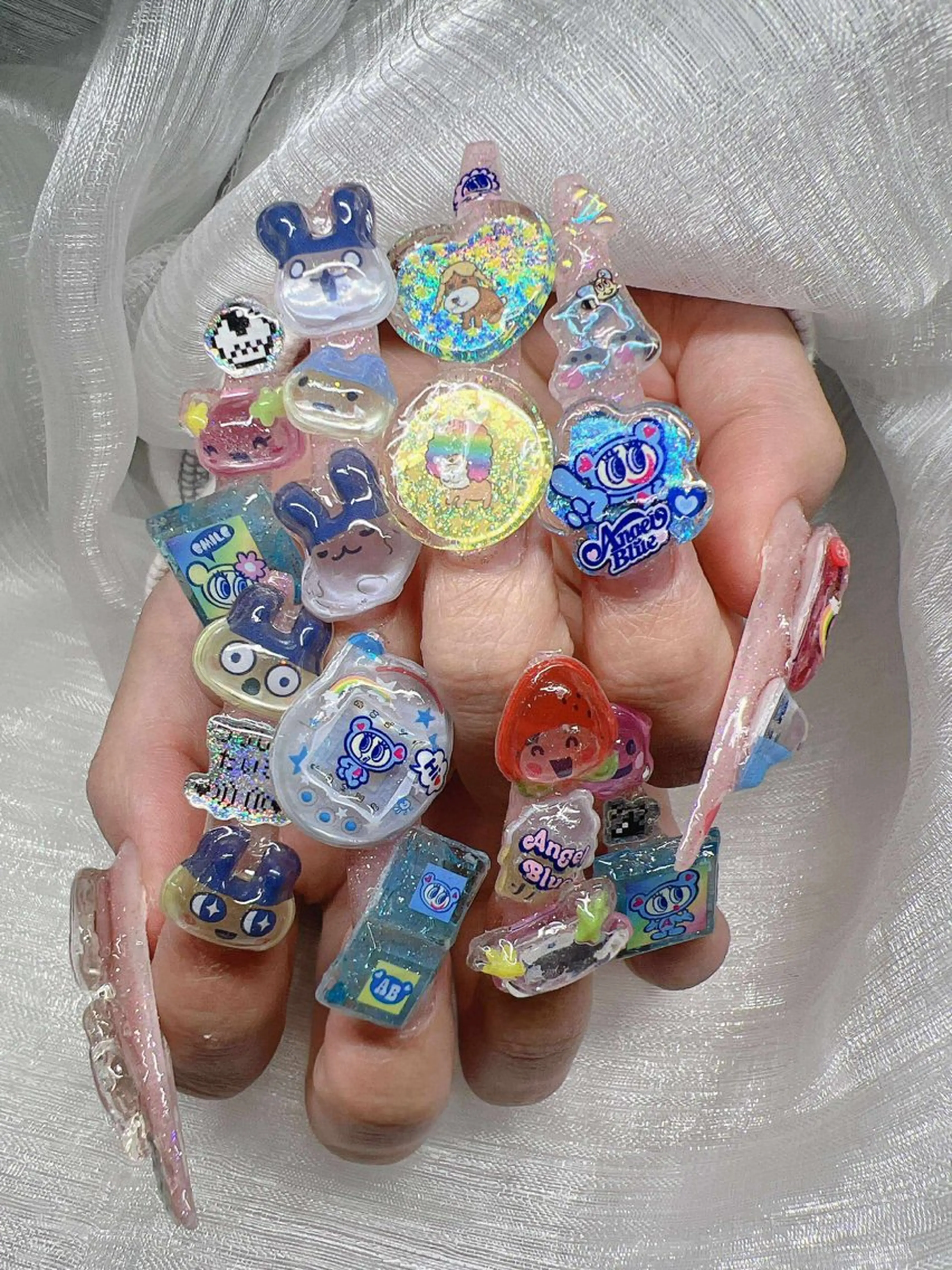 ネイル 長さ出し グラデーション 卒業式 キラキラネイル マグネットネイル ハンドネイル Lee Nailsのネイルデザイン