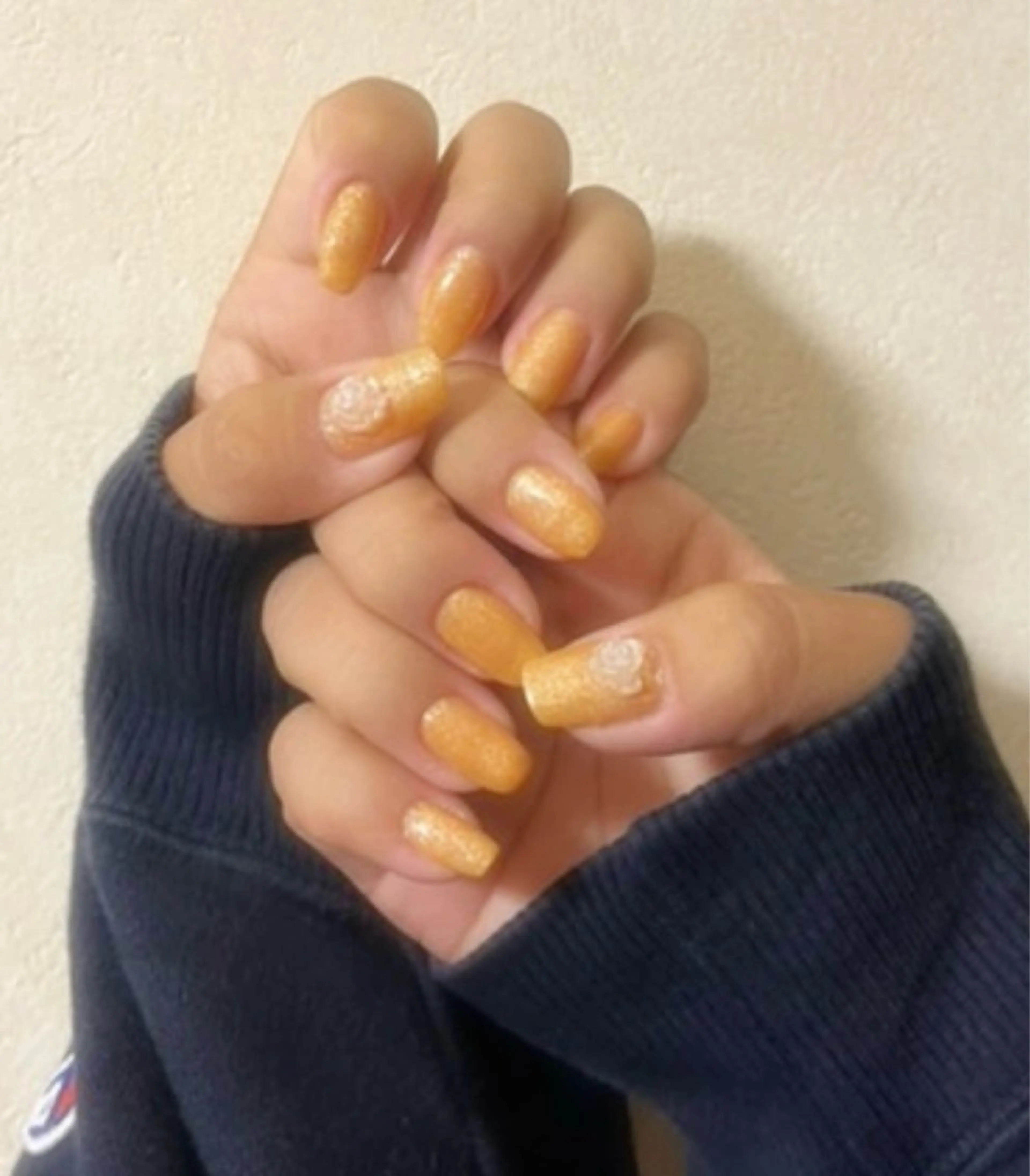 ネイル ラメ(グリッター) オレンジ ANNE 千葉松戸店 Ayamiのネイルデザイン