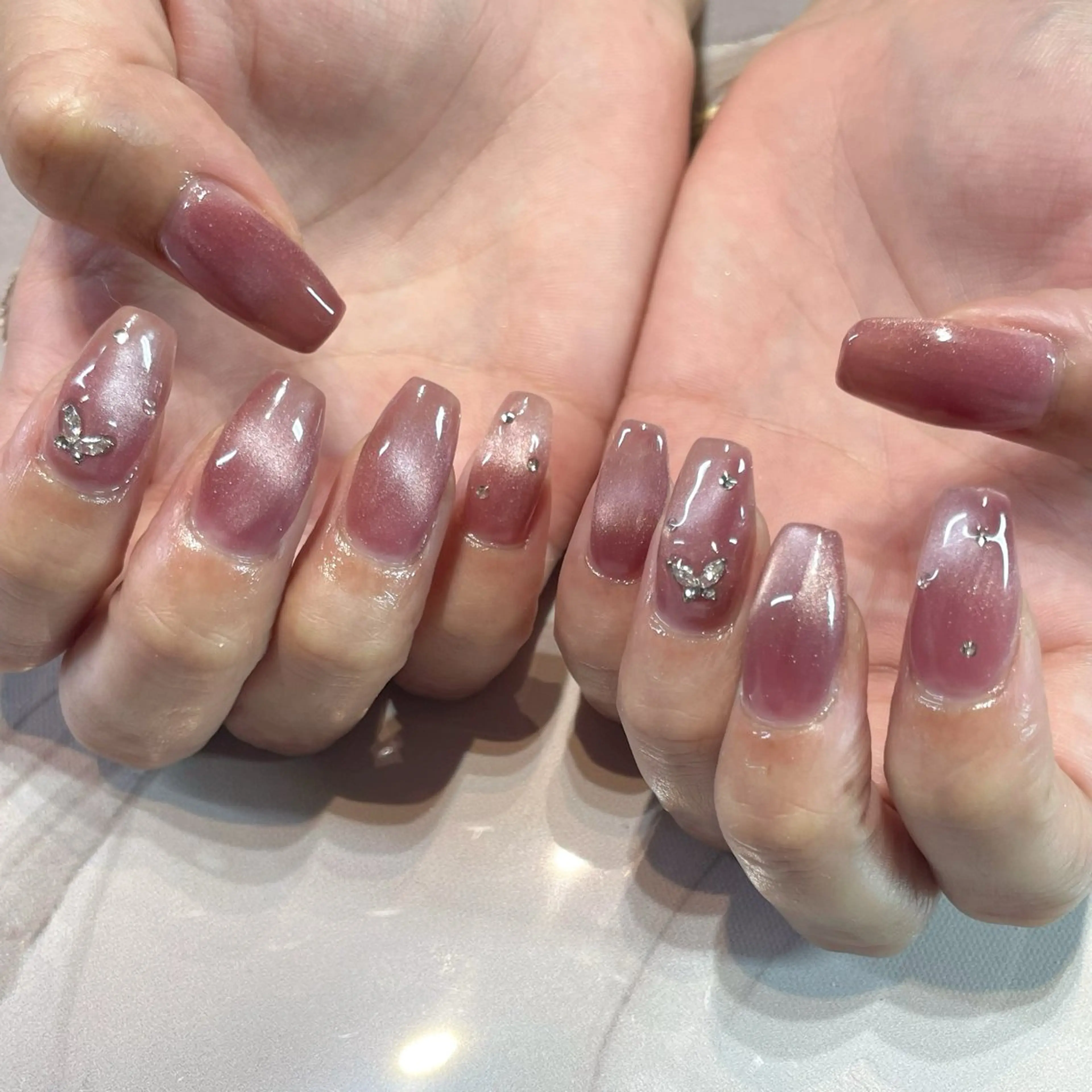 ネイル マグネットネイル マグネットワンカラー ワンカラーネイル jujur HARUKA🌸のネイルデザイン