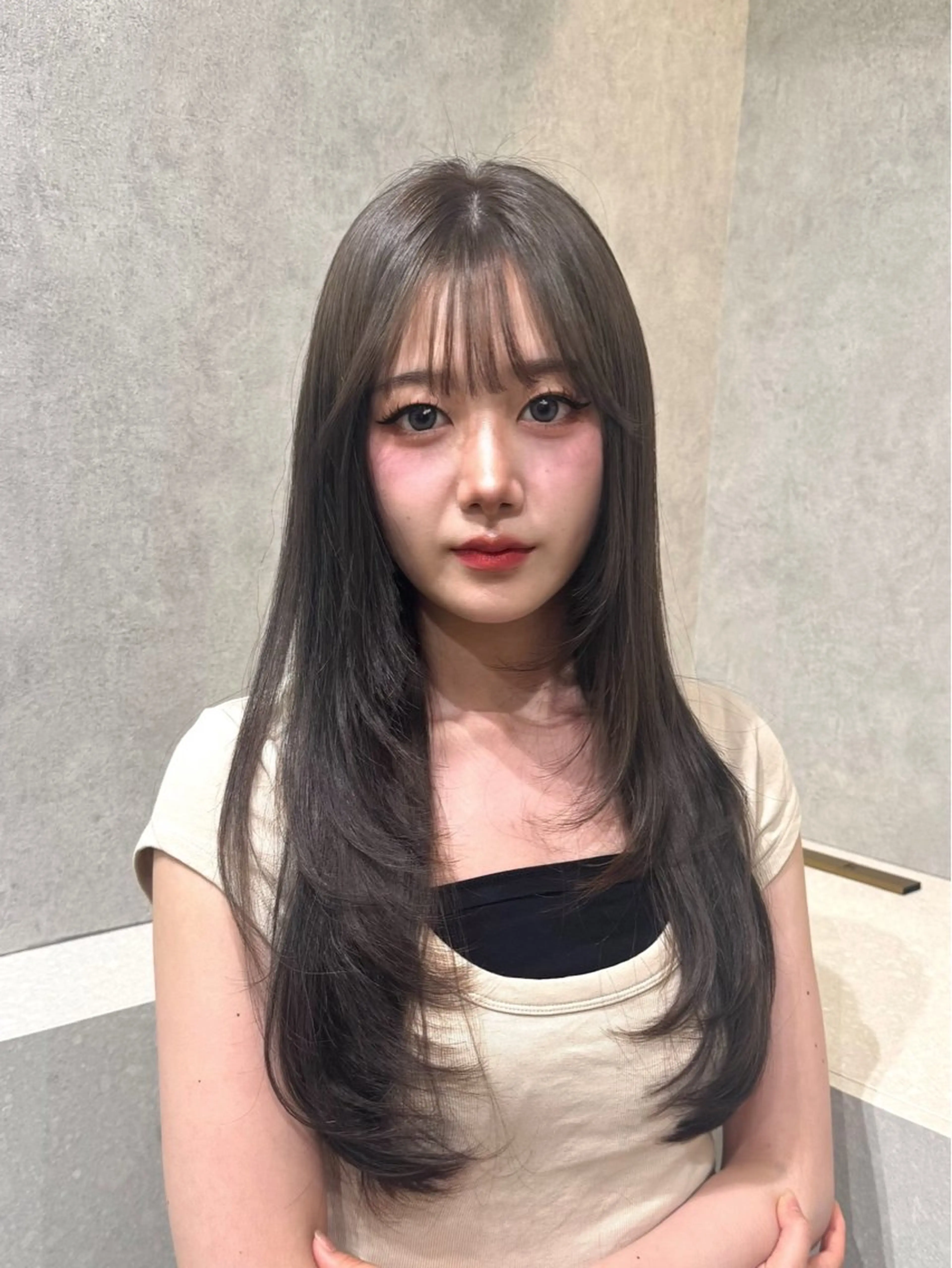 ロング カラー カット ヘアカラー トリートメント 🩷渋谷/韓国レイヤ ー/透明感Sayaのヘアスタイル