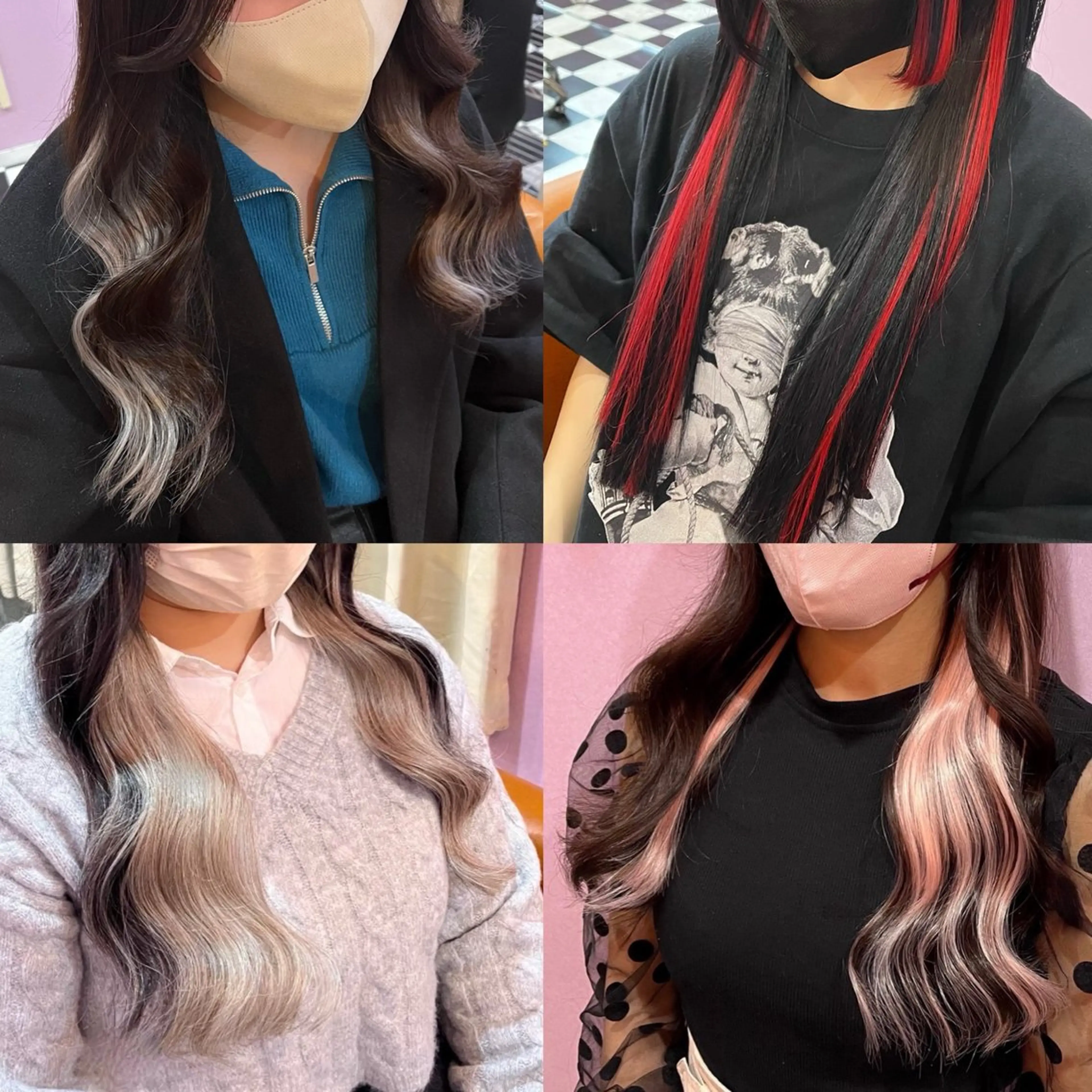 ロング エクステ シール＋ちび編み込み エクステ梅田🐨のヘアスタイル