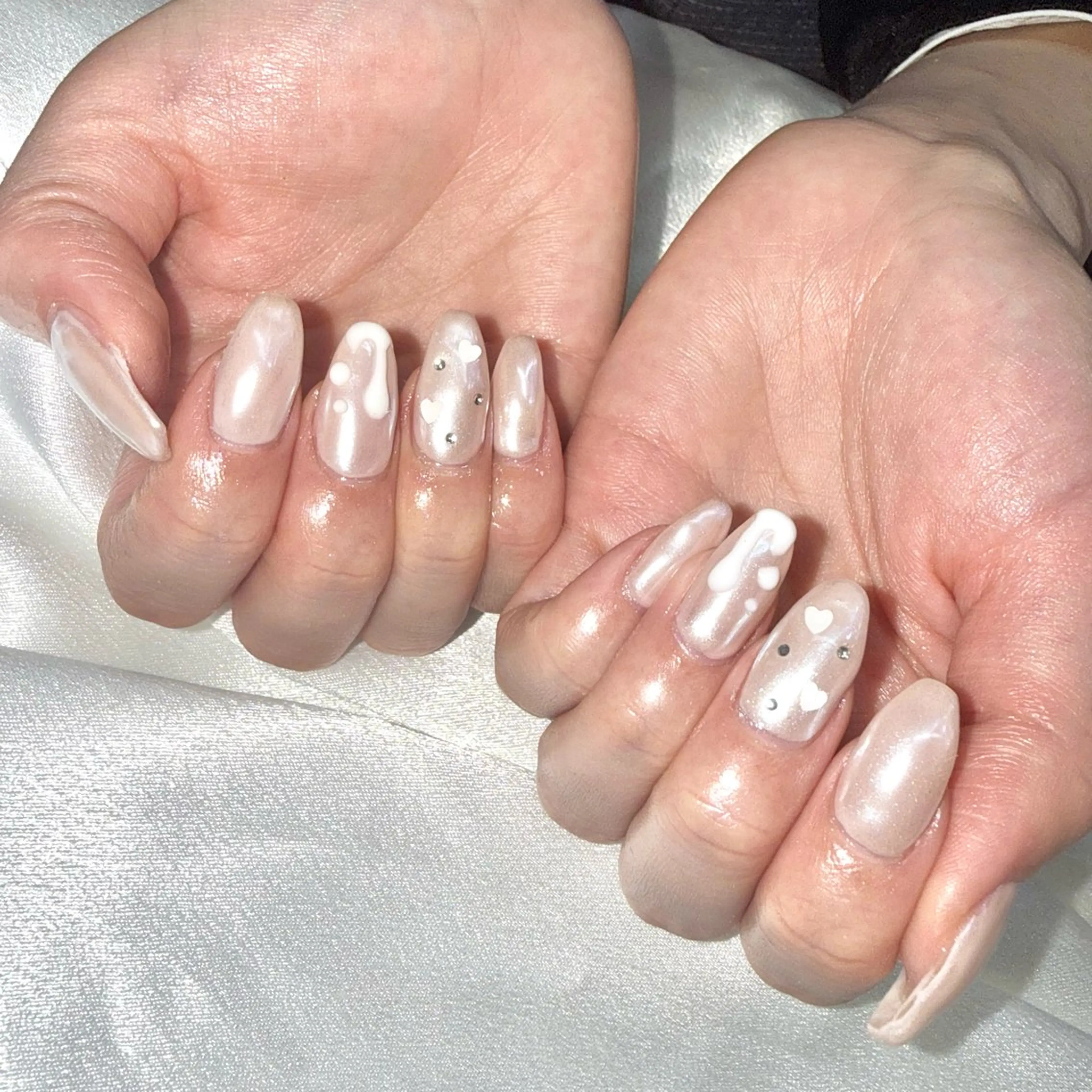 ネイル バレンタイン ホワイト ハンドネイル ★Rinail... .のネイルデザイン