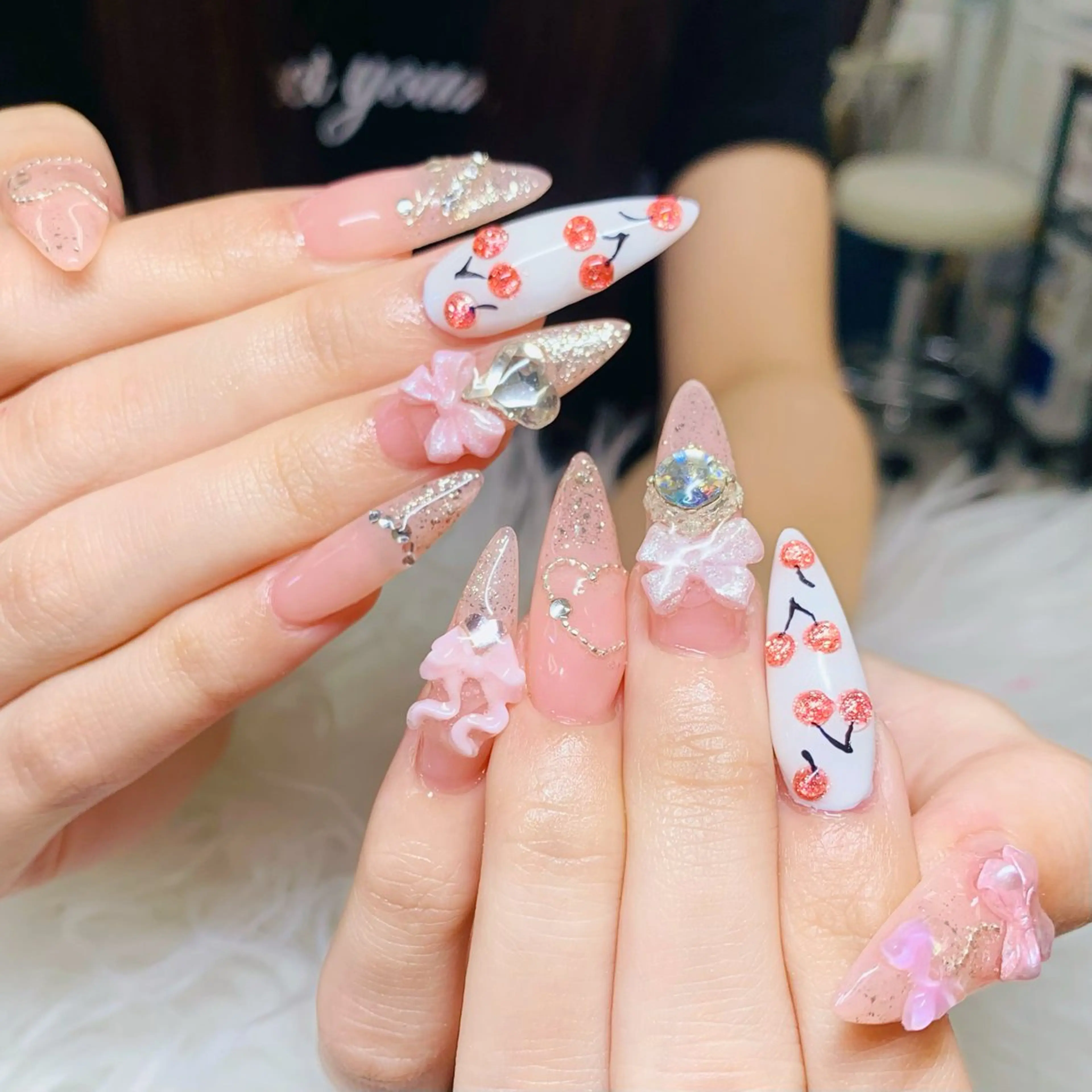 ネイル チークネイル 長さ出し フラッシュネイル フレンチネイル グラデーション ハンドネイル AN NAIL SALONのネイルデザイン