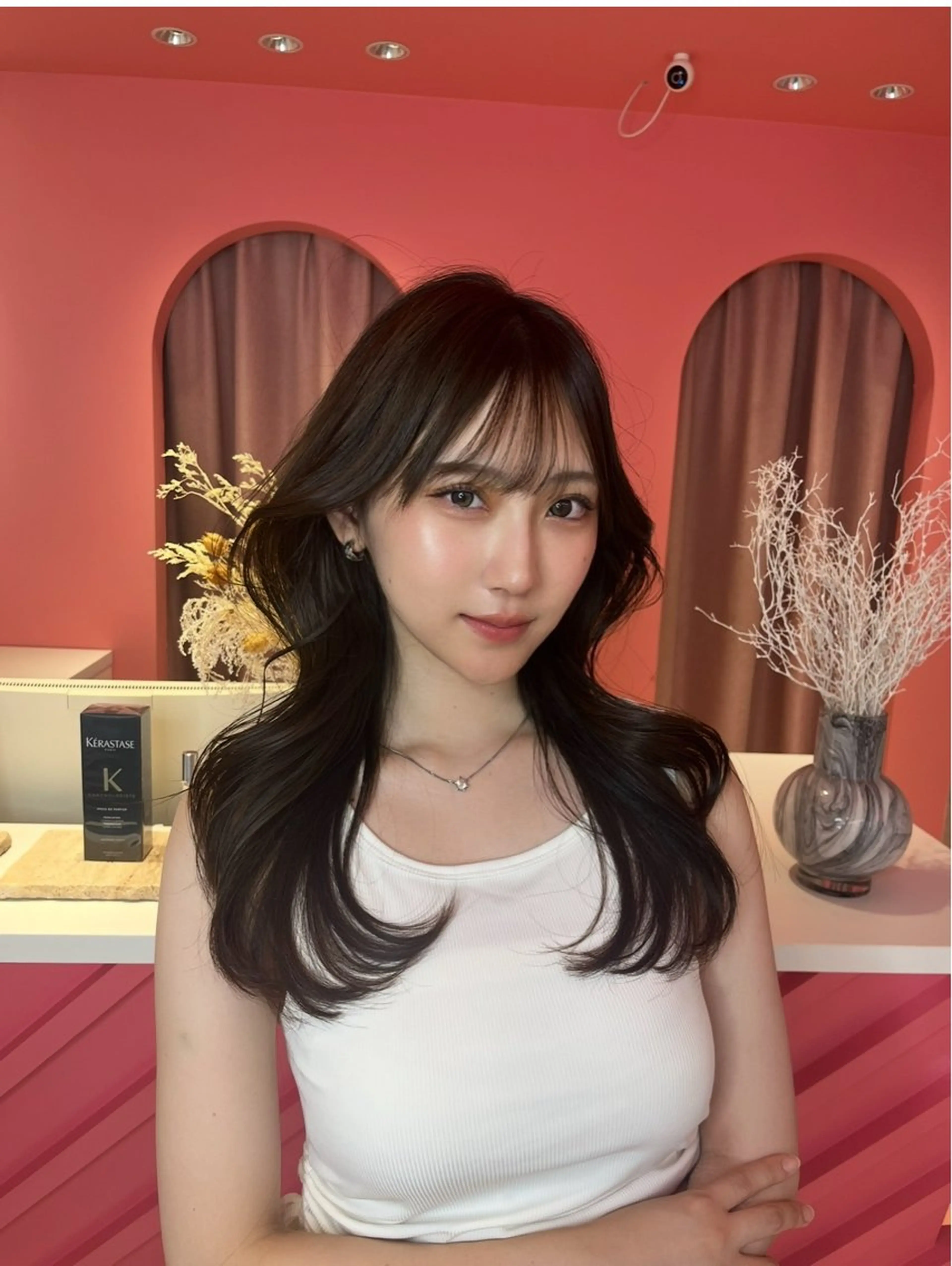 ロング カラー 山崎/ボブ縮毛矯正 レイヤー髪質改善のヘアスタイル