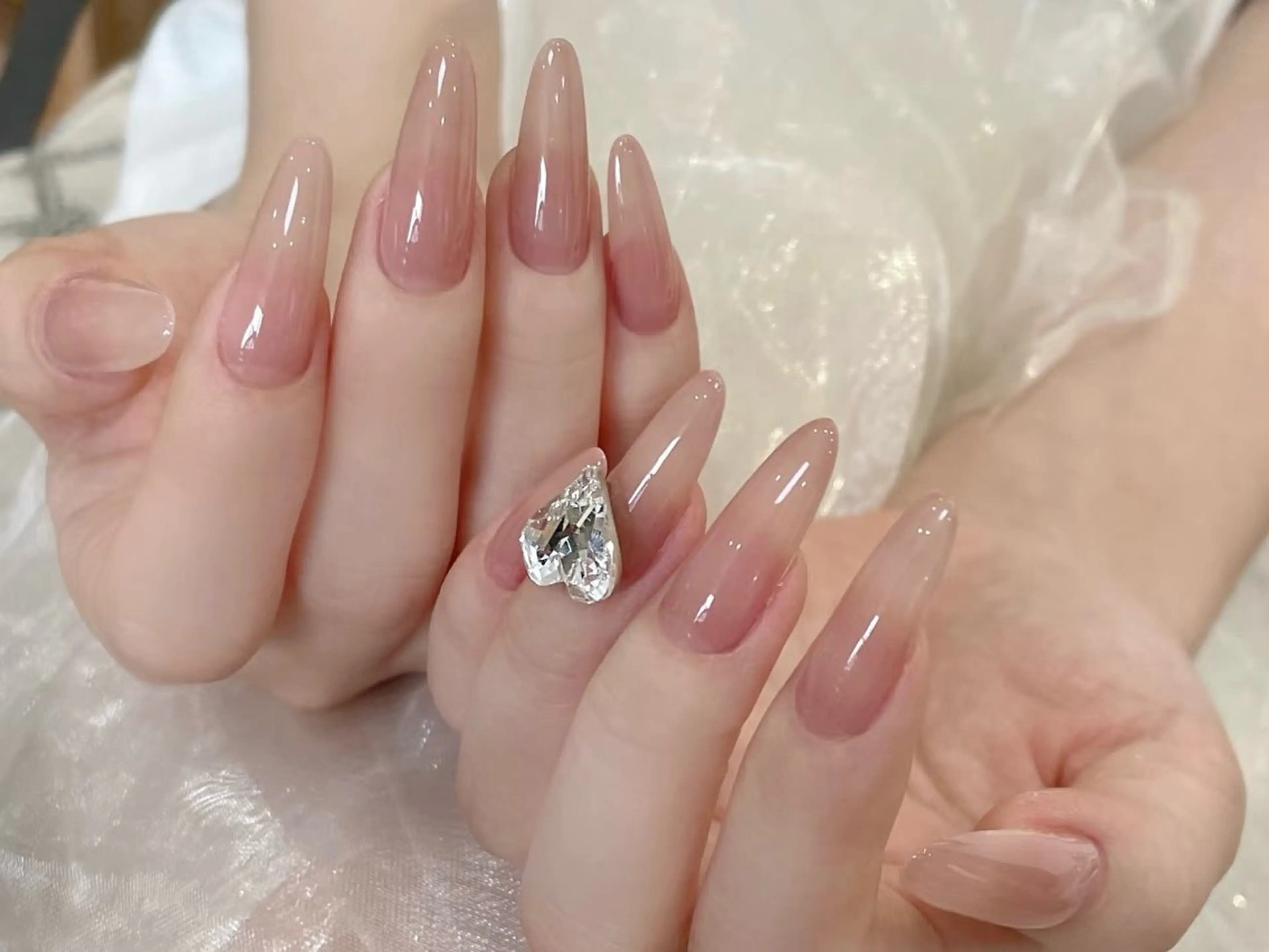 【長さだし】チップスカルプ+ワンカラー/ラメグラ 8580【ケア込み】の写真