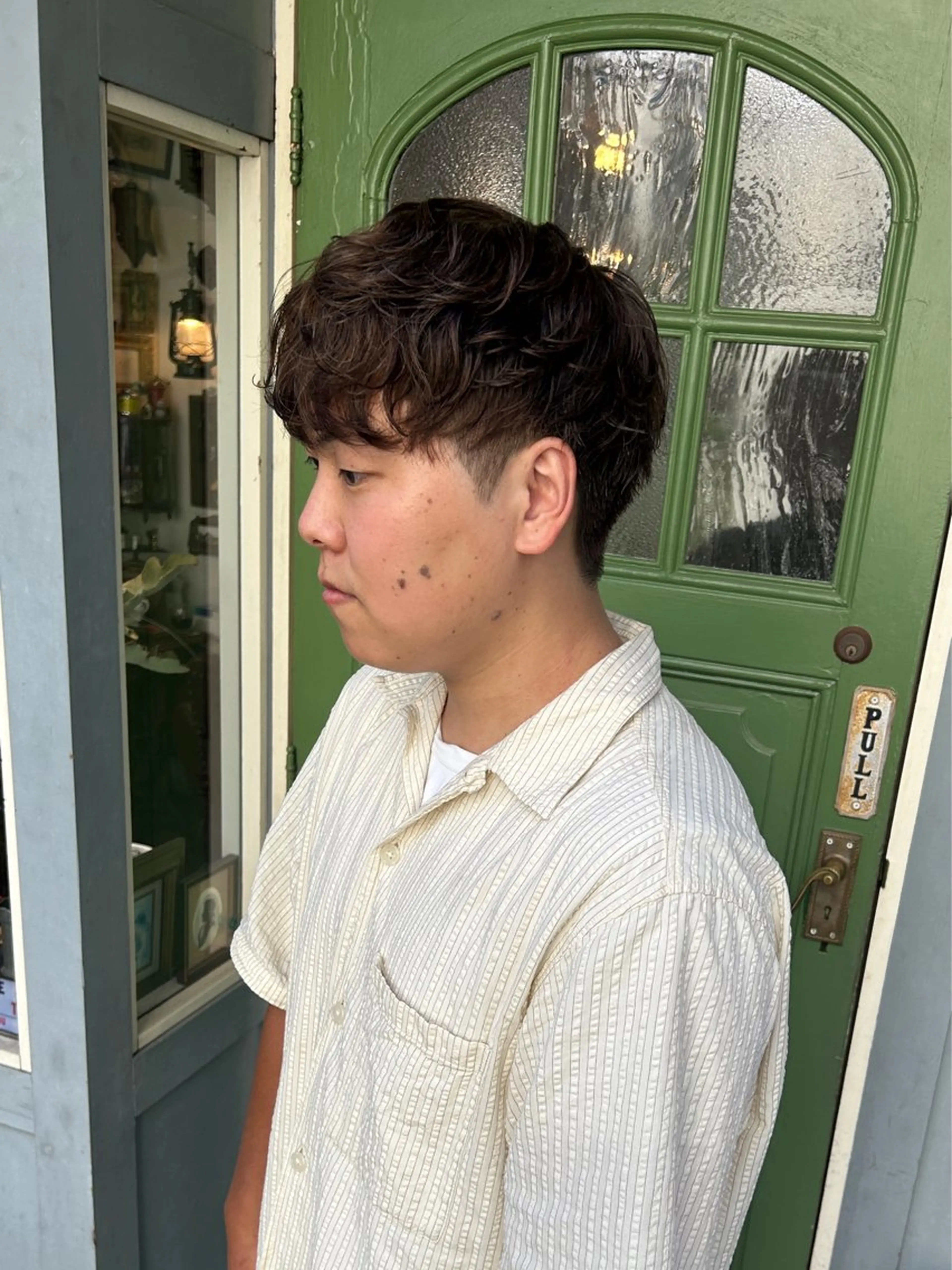 ショート カラー メンズ カット ヘアカラー トリートメント ヘッドスパ 清水千優/パーマ/透 明感カラー/メンズのヘアスタイル