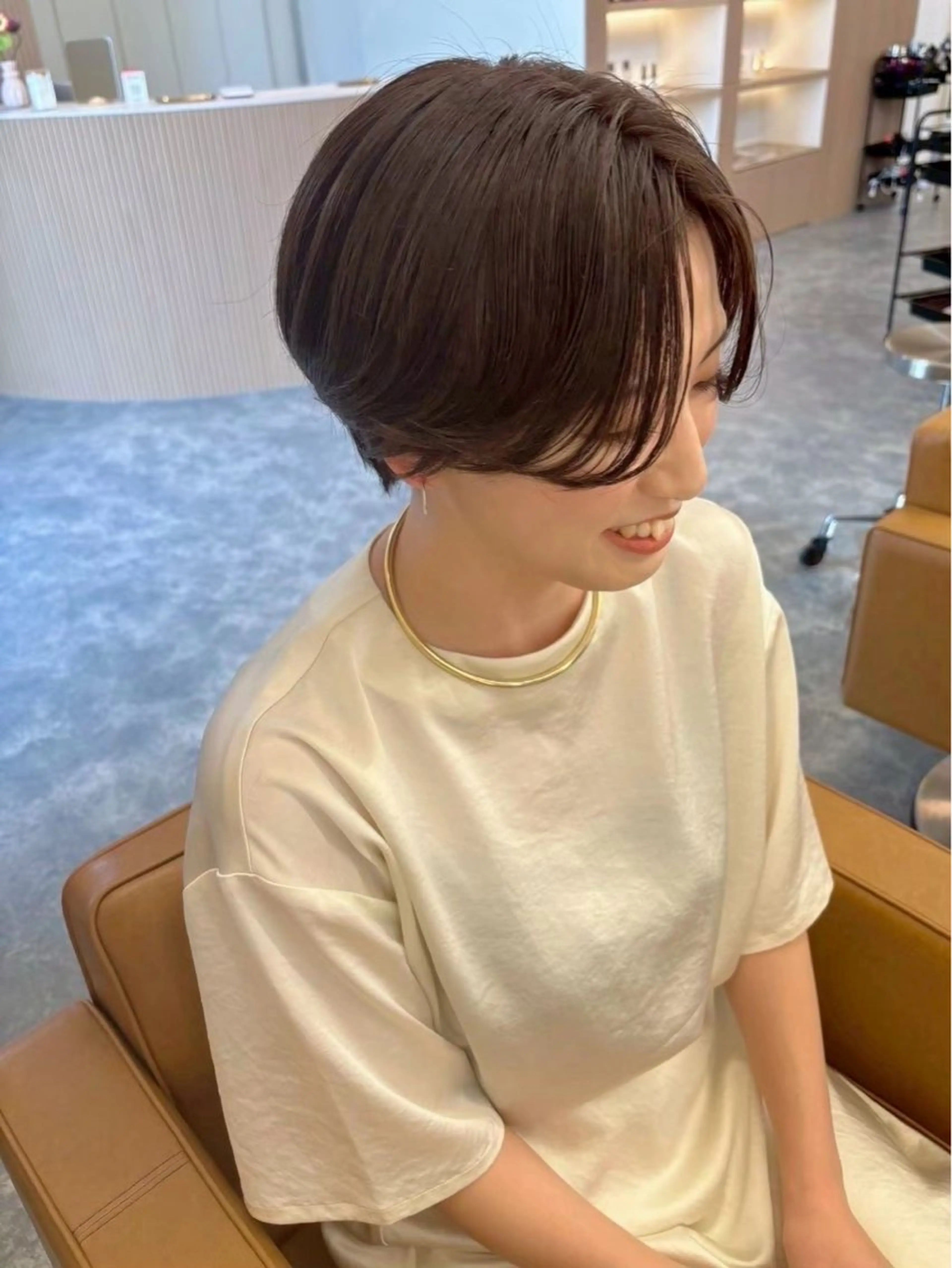 ショート 草野ゆずき⌇縮毛矯正 ⌇Wカラー⌇レイヤーのヘアスタイル