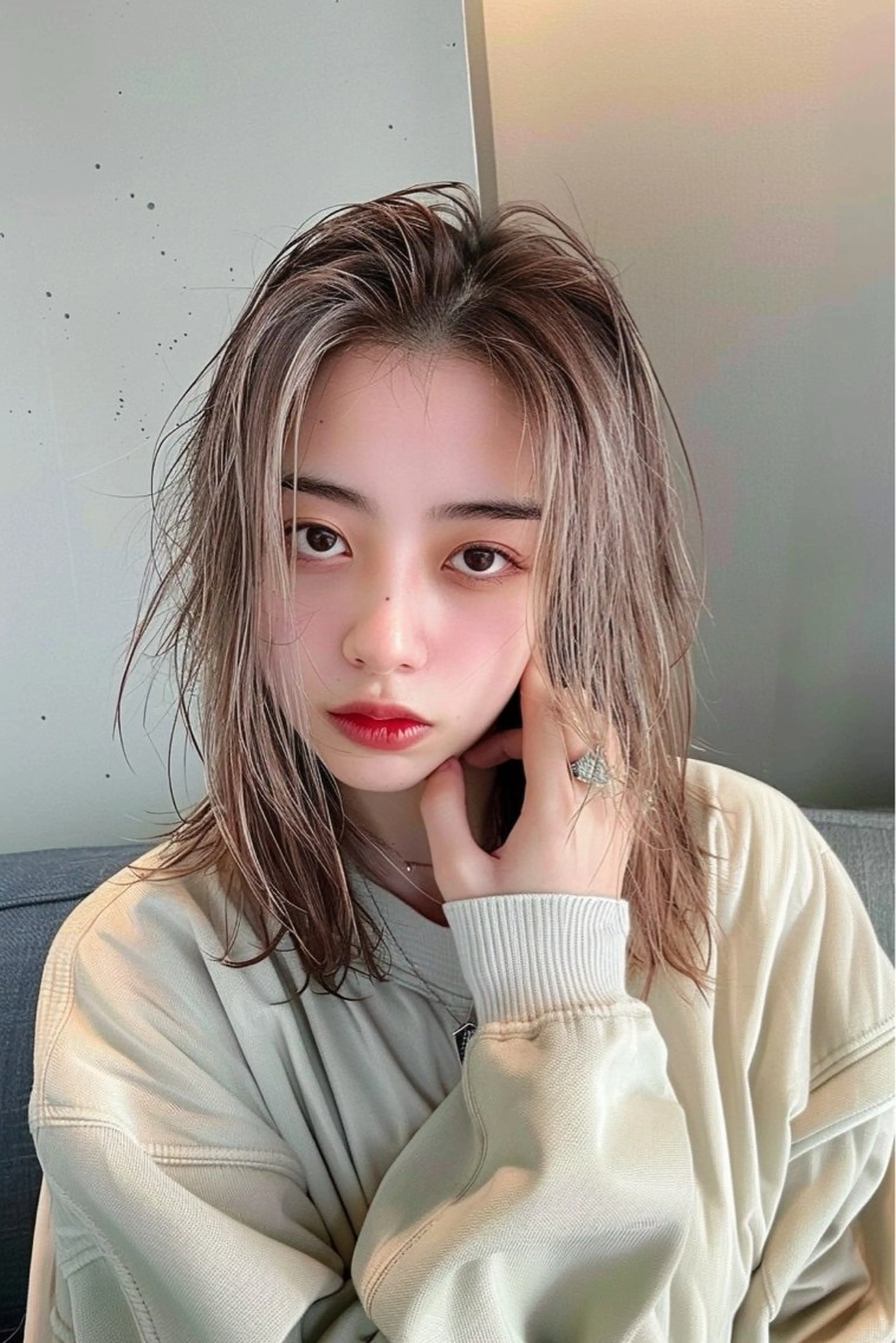 ミディアム カラー カット ヘアカラー トリートメント ブリーチ職人/ shori/店舗代表のヘアスタイル