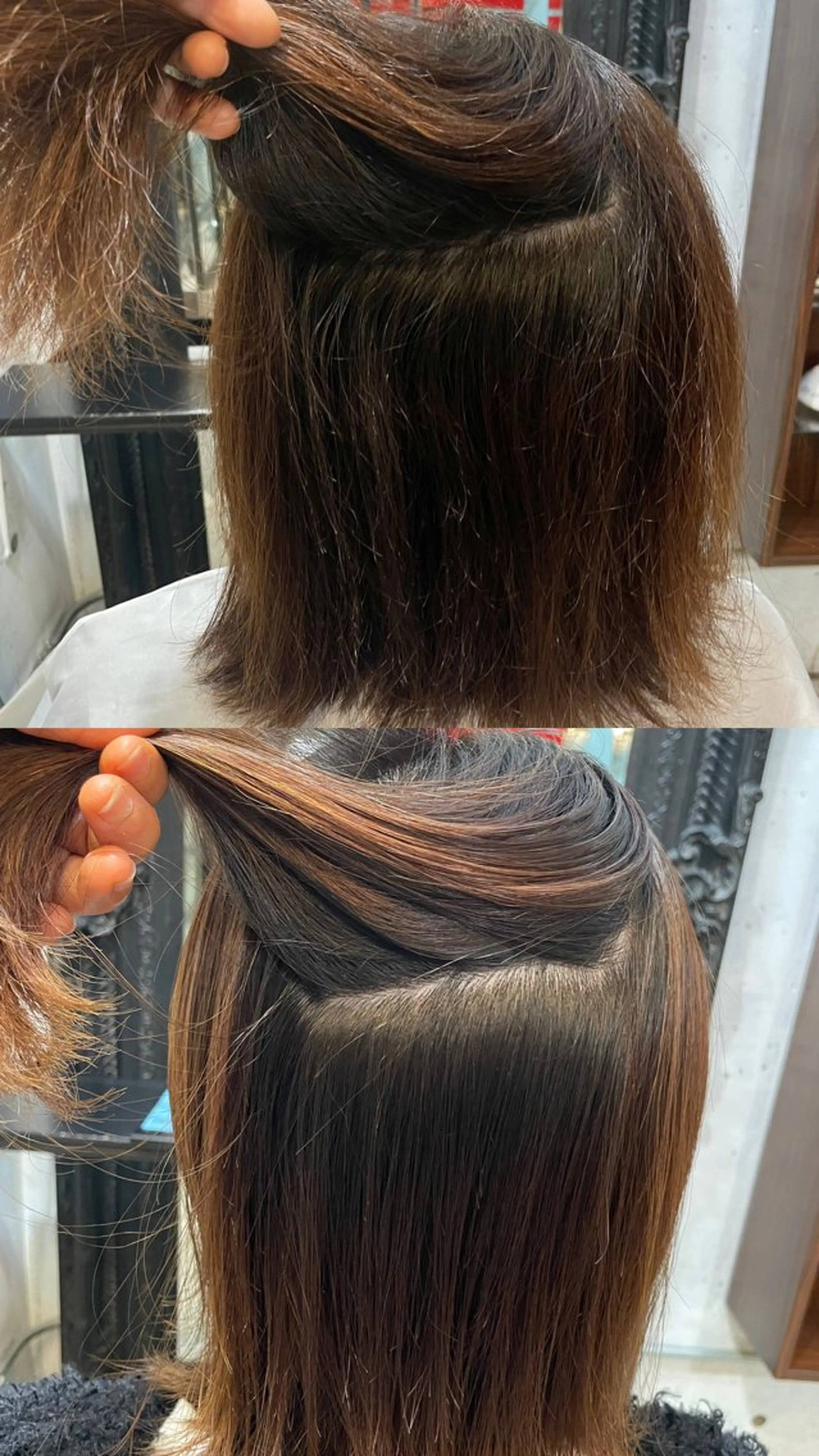 ミディアム 縮毛矯正 透明感カラー/パーマ hitomiのヘアスタイル