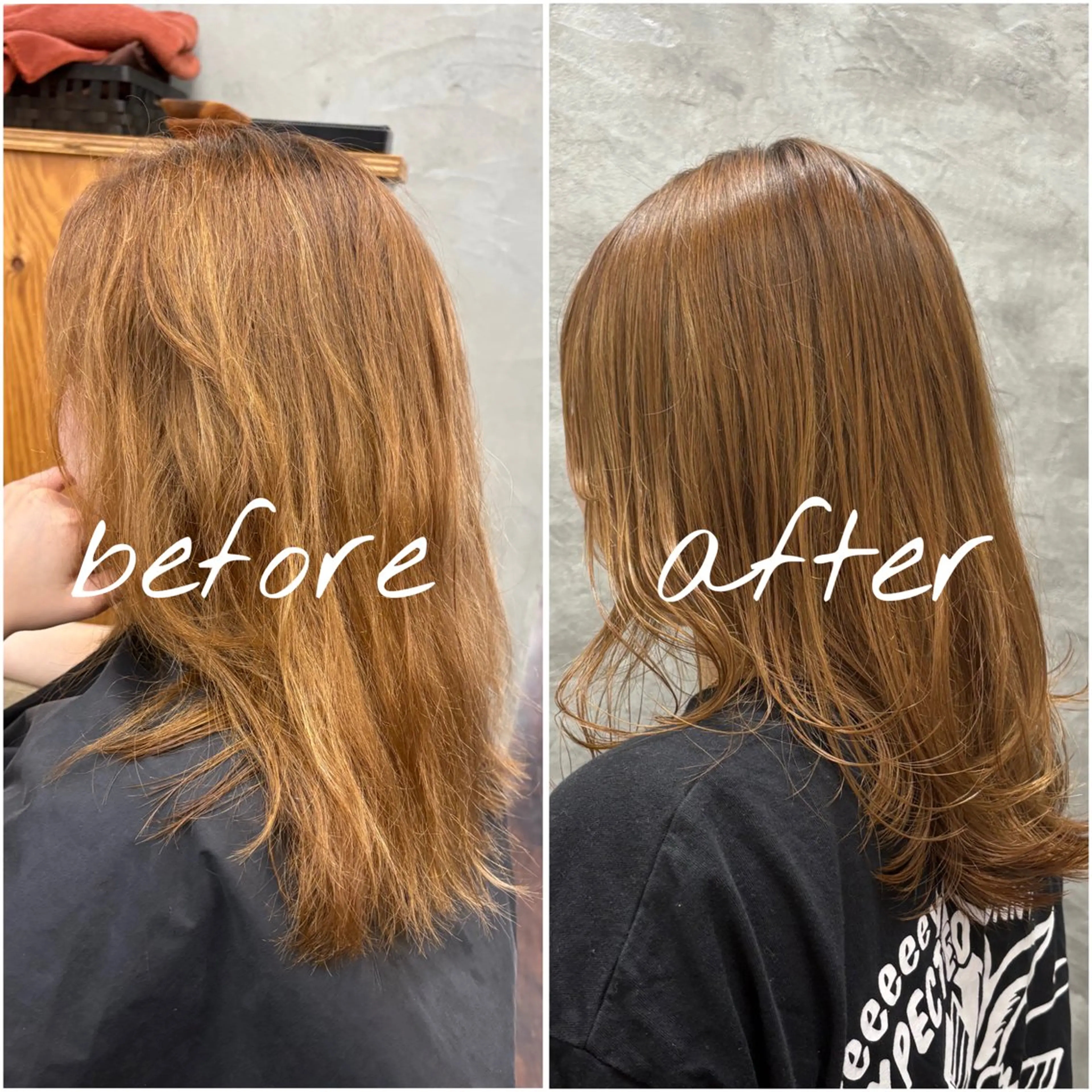 セミロング 酸性ストレート 縮毛矯正 トリートメント ルプラボウ/豊川 篠島 みなみのヘアスタイル