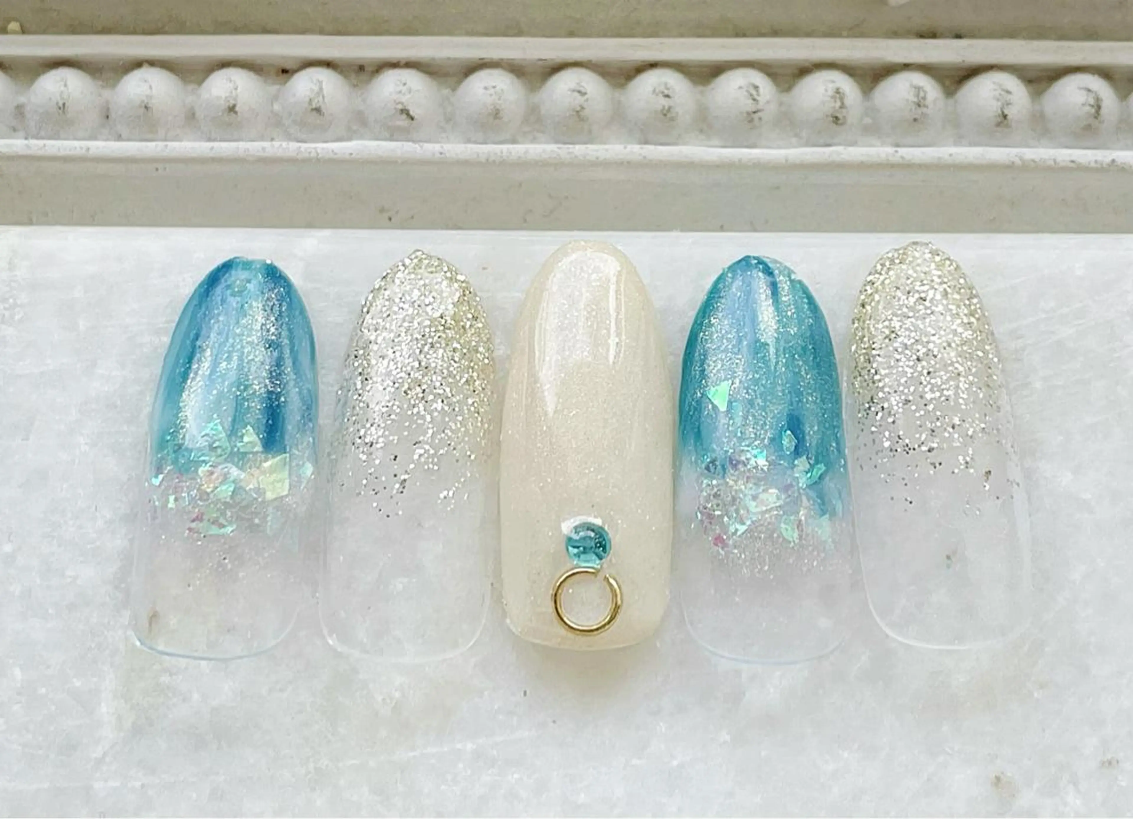 ネイル ジェルネイル パラジェル 夏ネイル ハンドネイル Satomi  のネイルデザイン