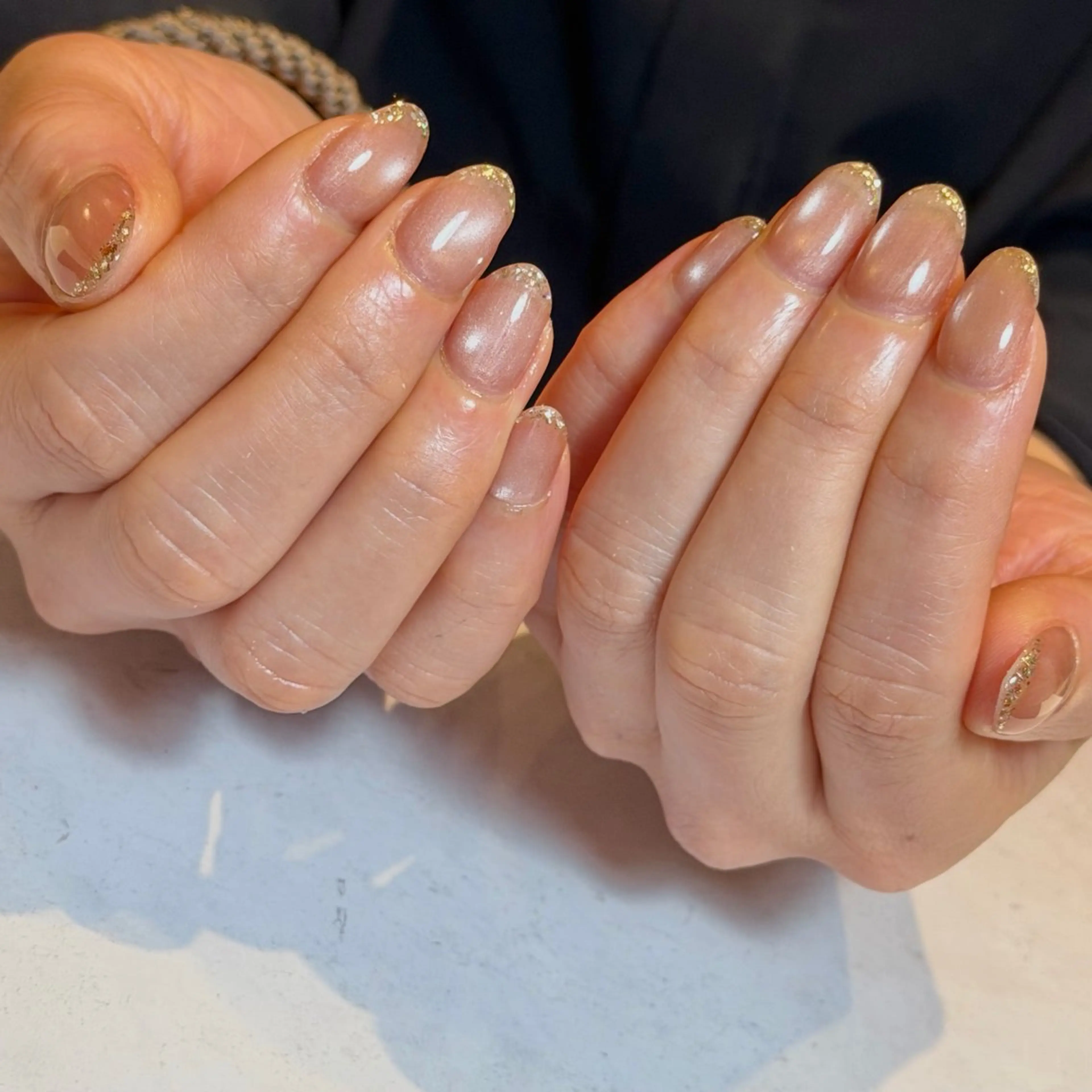 ネイル クリアネイル フラッシュネイル フラッシュマグ フレンチネイル マグネットネイル Luana nailのネイルデザイン