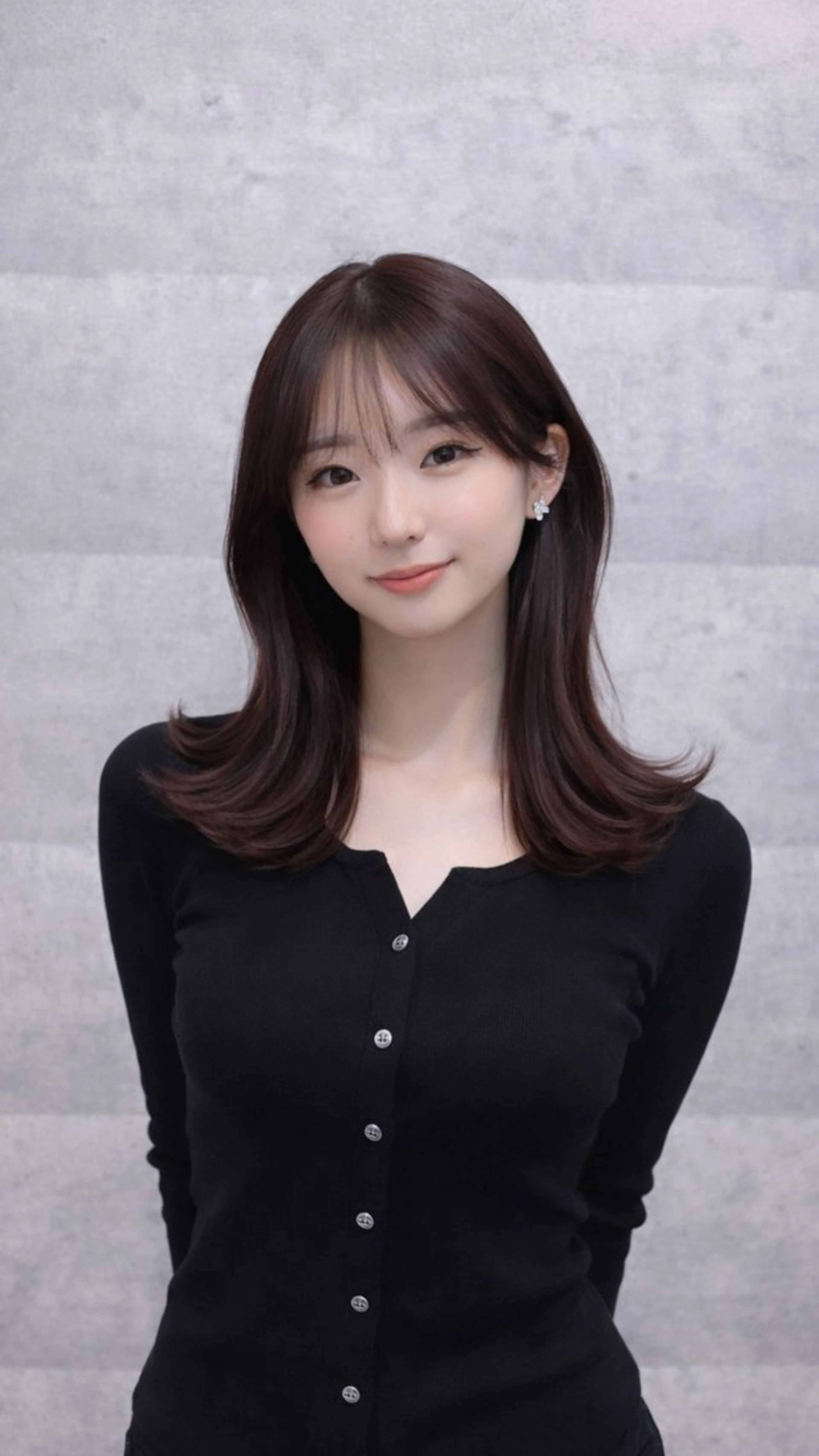 ミディアム カラー りん 🎀韓国スタイルのヘアスタイル