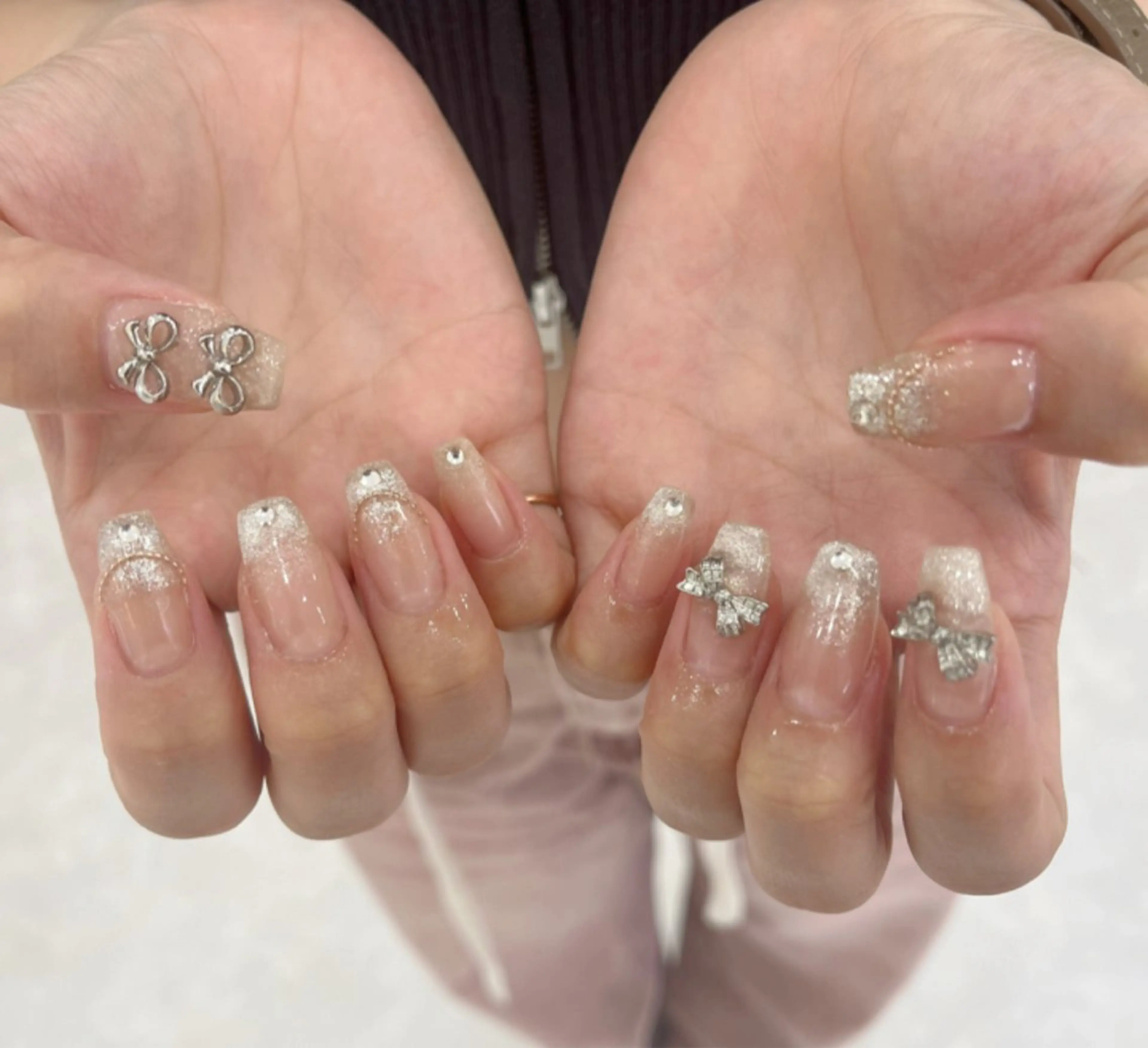 ネイル 長さ出し フットネイル ジェルネイル 韓国ネイル マグネットネイル #Amin nail salonのネイルデザイン
