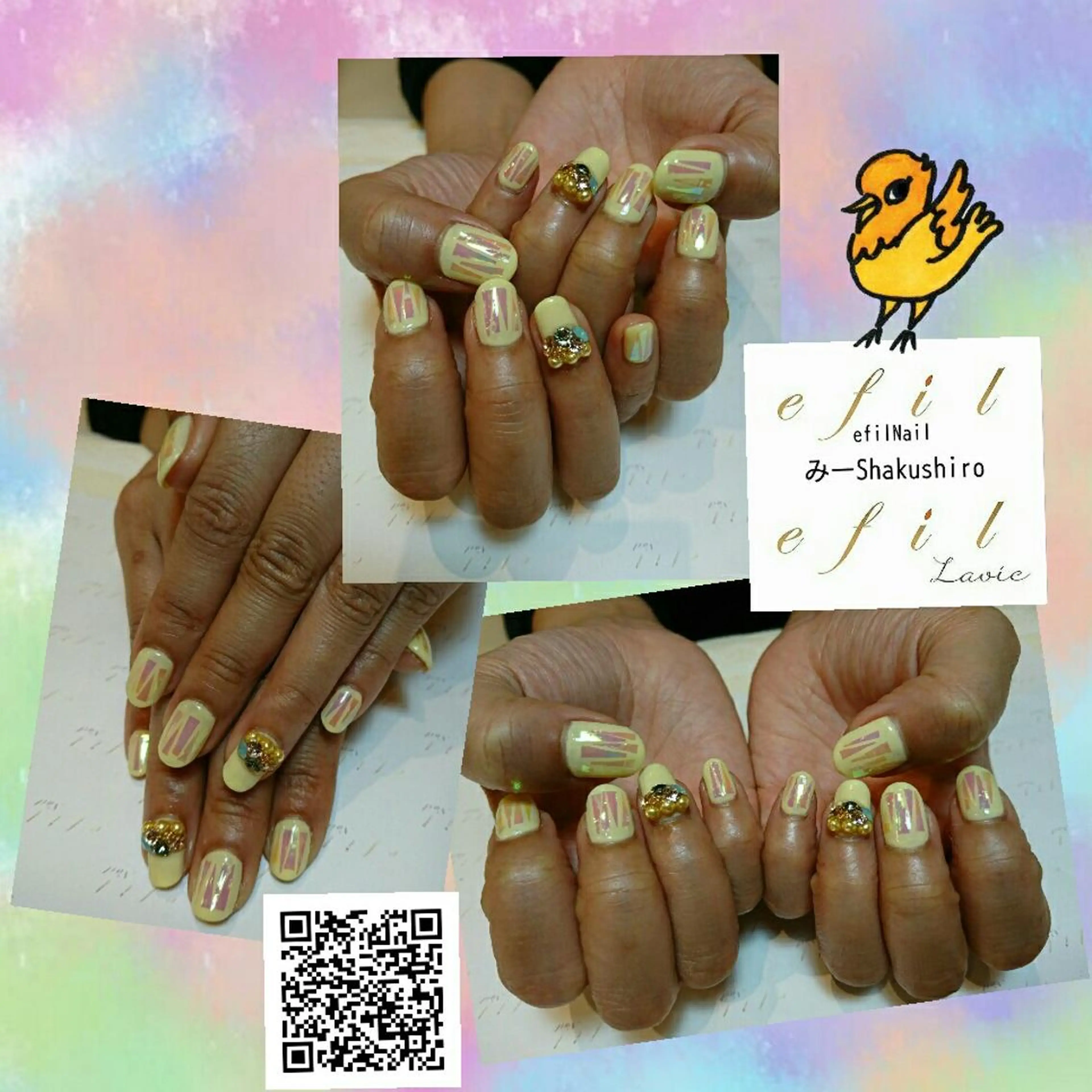 ネイル オーロラネイル ストーンネイル みー shakushiroのネイルデザイン