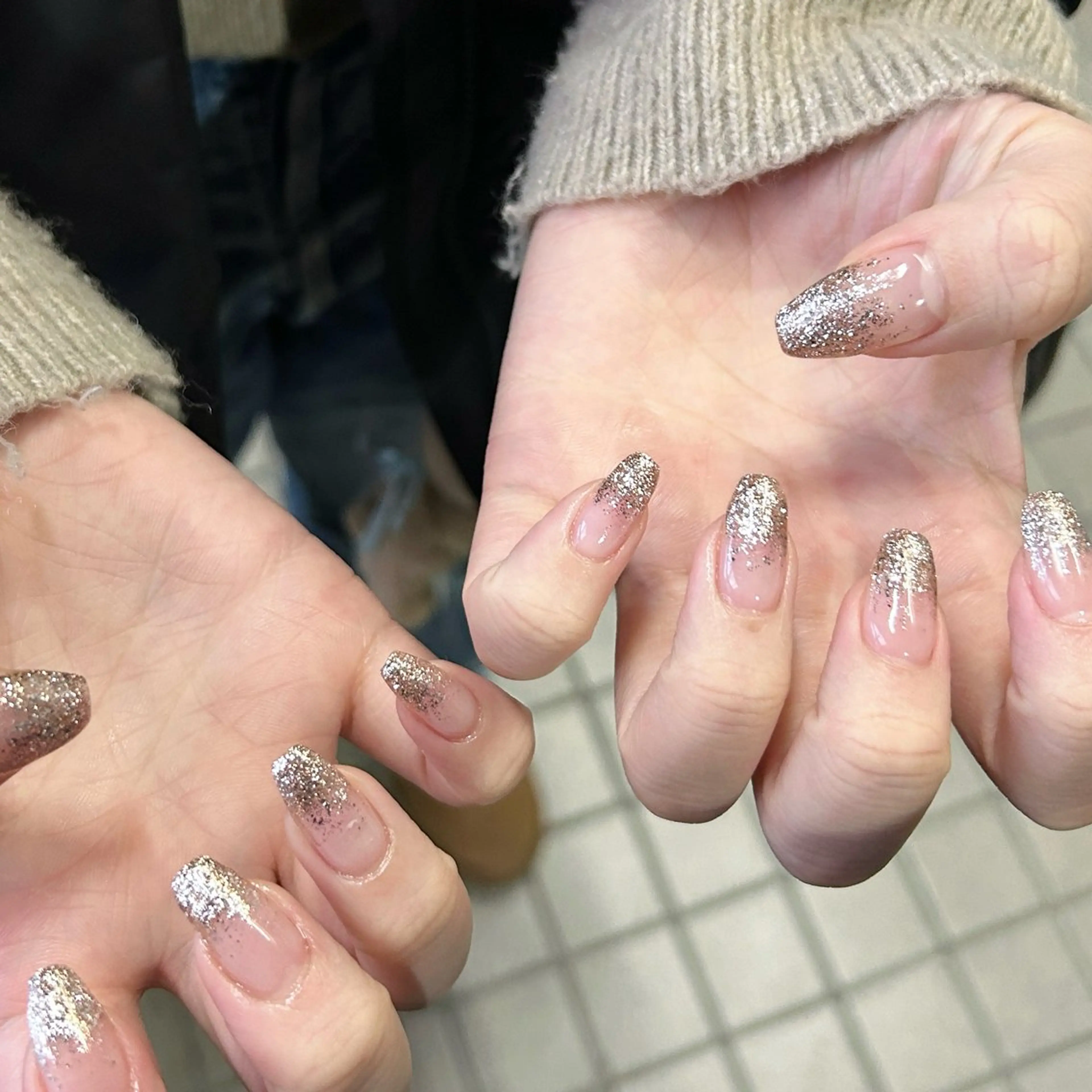 ネイル ラメ(グリッター) ラメグラデーション ハンドネイル EmaNail 肥後橋店🤍YURIのネイルデザイン