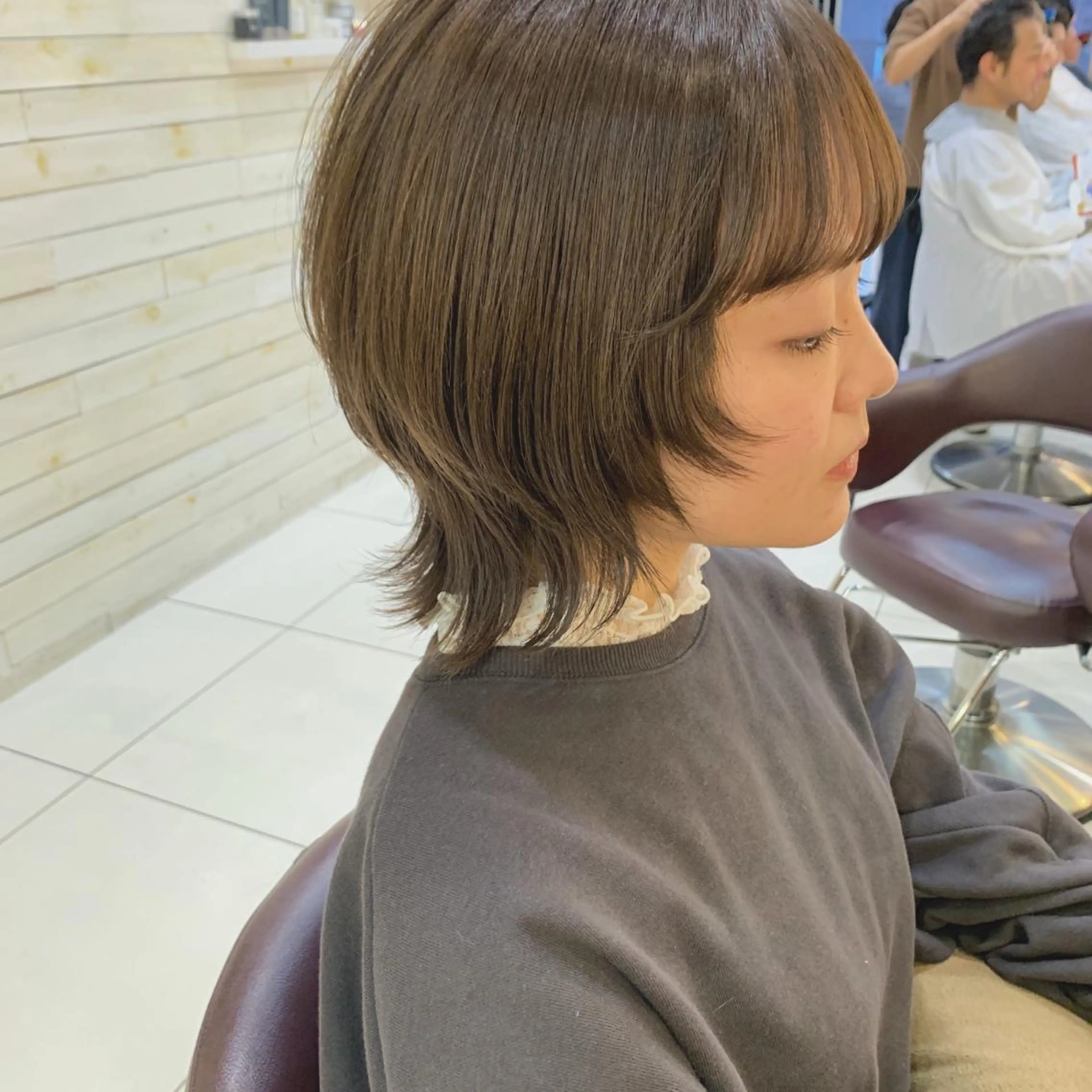 ショート ウルフカット カット ヘアカラー 黒田瀬奈/ボブ まろやかベージュのヘアスタイル