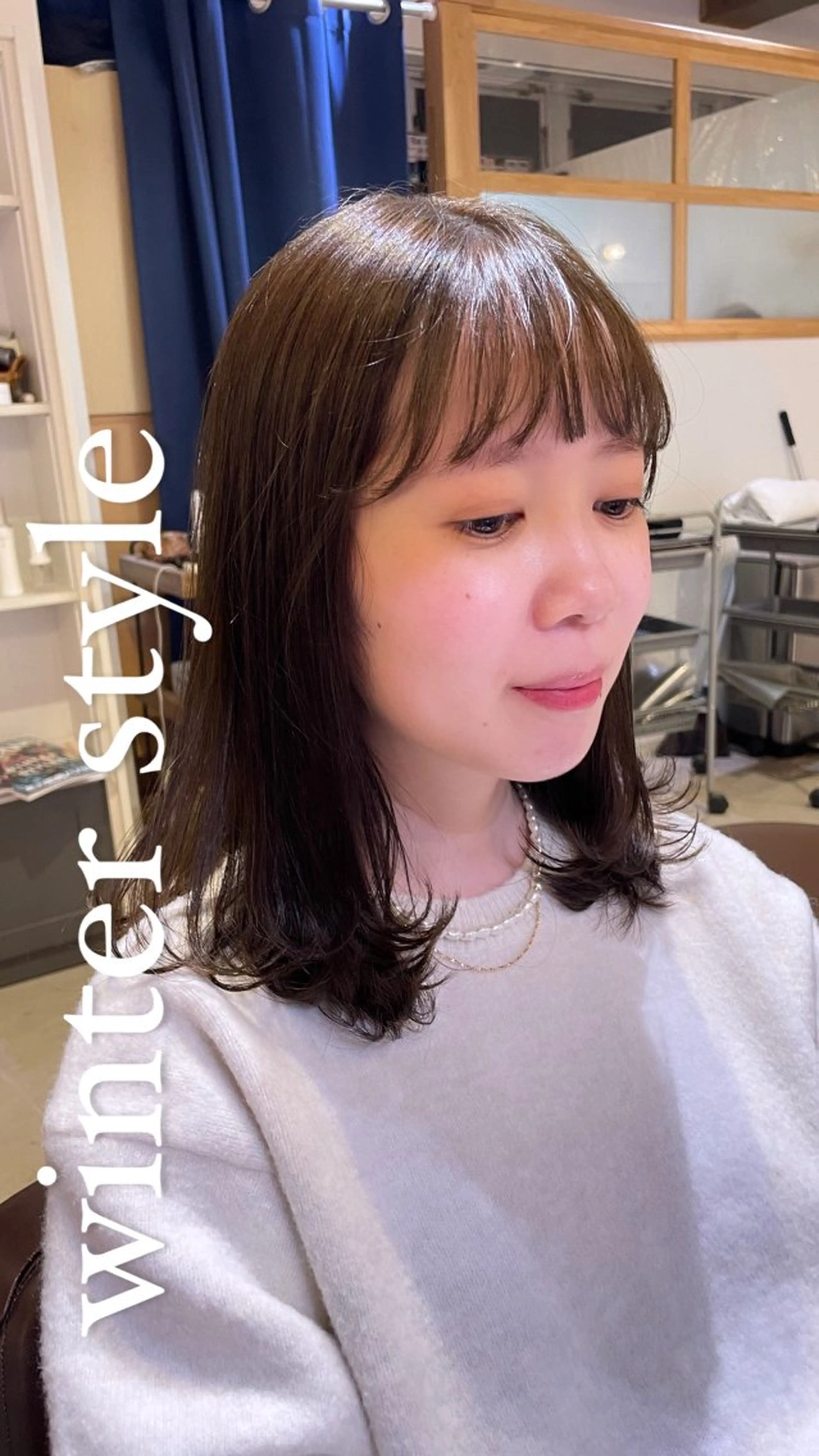 ミディアム カラー カット ヘアカラー トリートメント ウルフ/レイヤー/ ベージュ/山宮 大樹のヘアスタイル