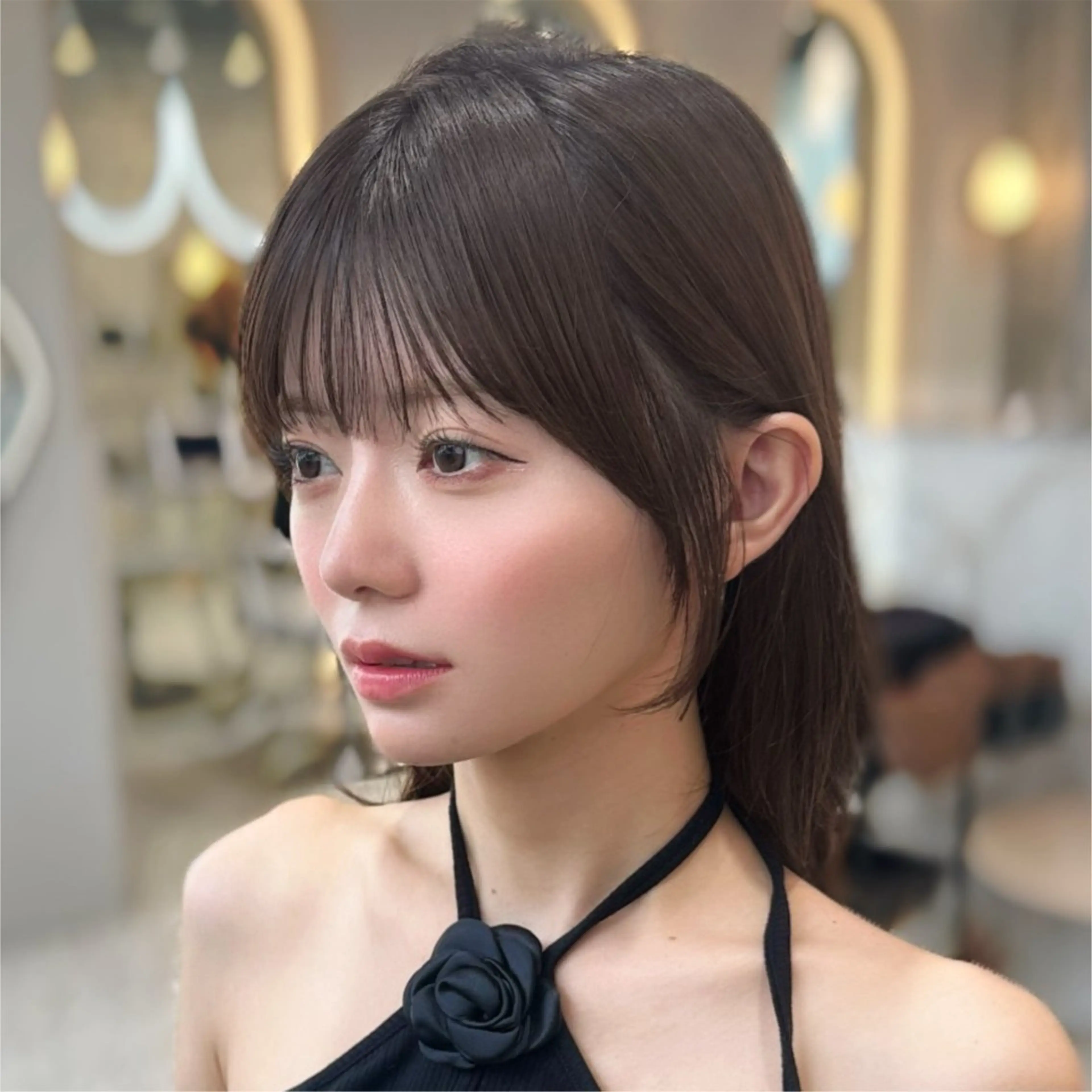 セミロング カラー ベージュカラー ヘーゼル 韓国風ヘア レイヤーカット カット トリートメント 新宿/韓国風レイヤー 髪質改善/渋谷直樹のヘアスタイル