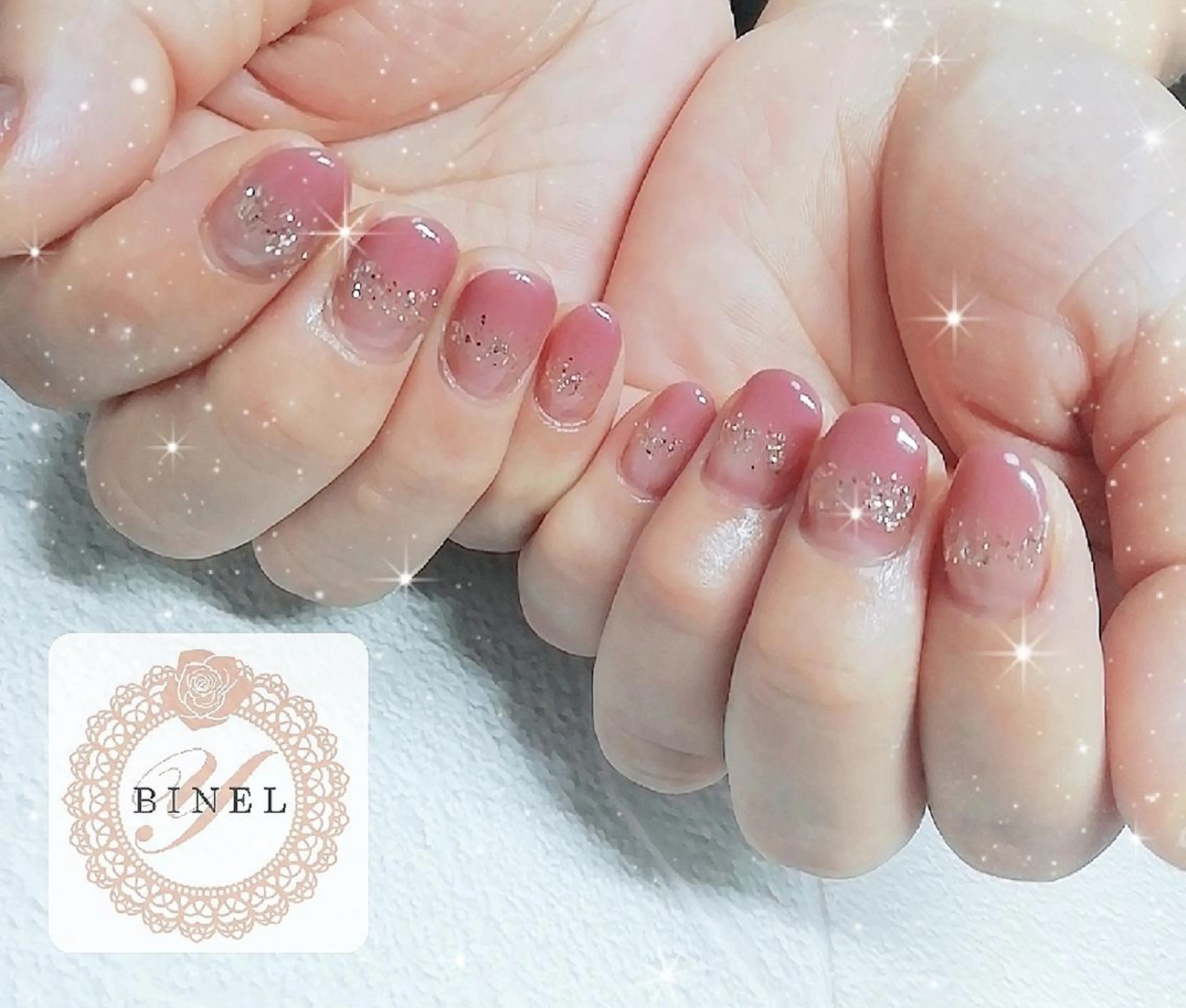 ネイル グラデーション ピンク ハンドネイル Nail Salon Y.BINELのネイルデザイン