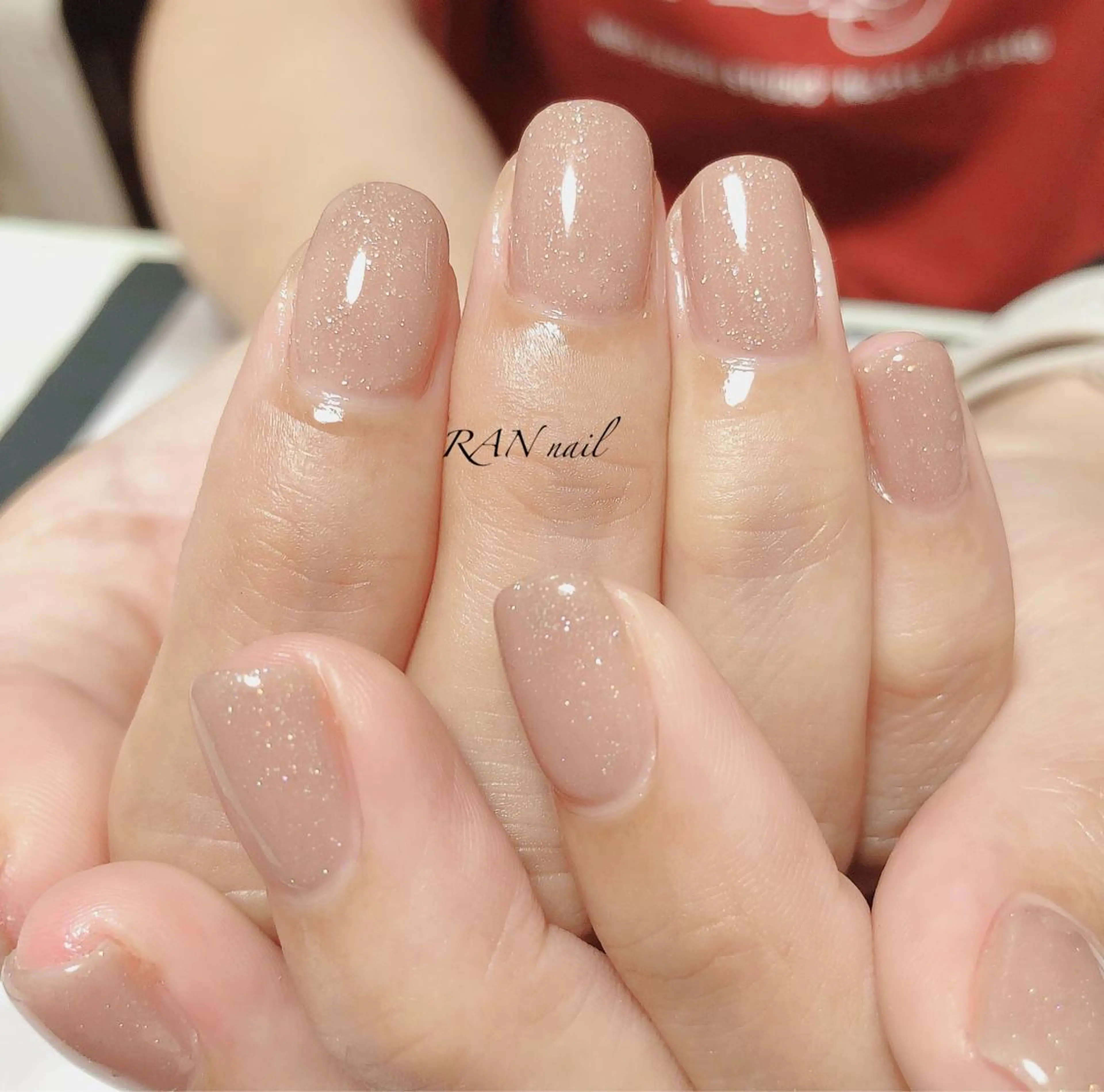 ネイル ブラウン ジェルネイル キラキラネイル ラメ(グリッター) ワンカラーネイル ハンドネイル フットネイル RAN nailのネイルデザイン