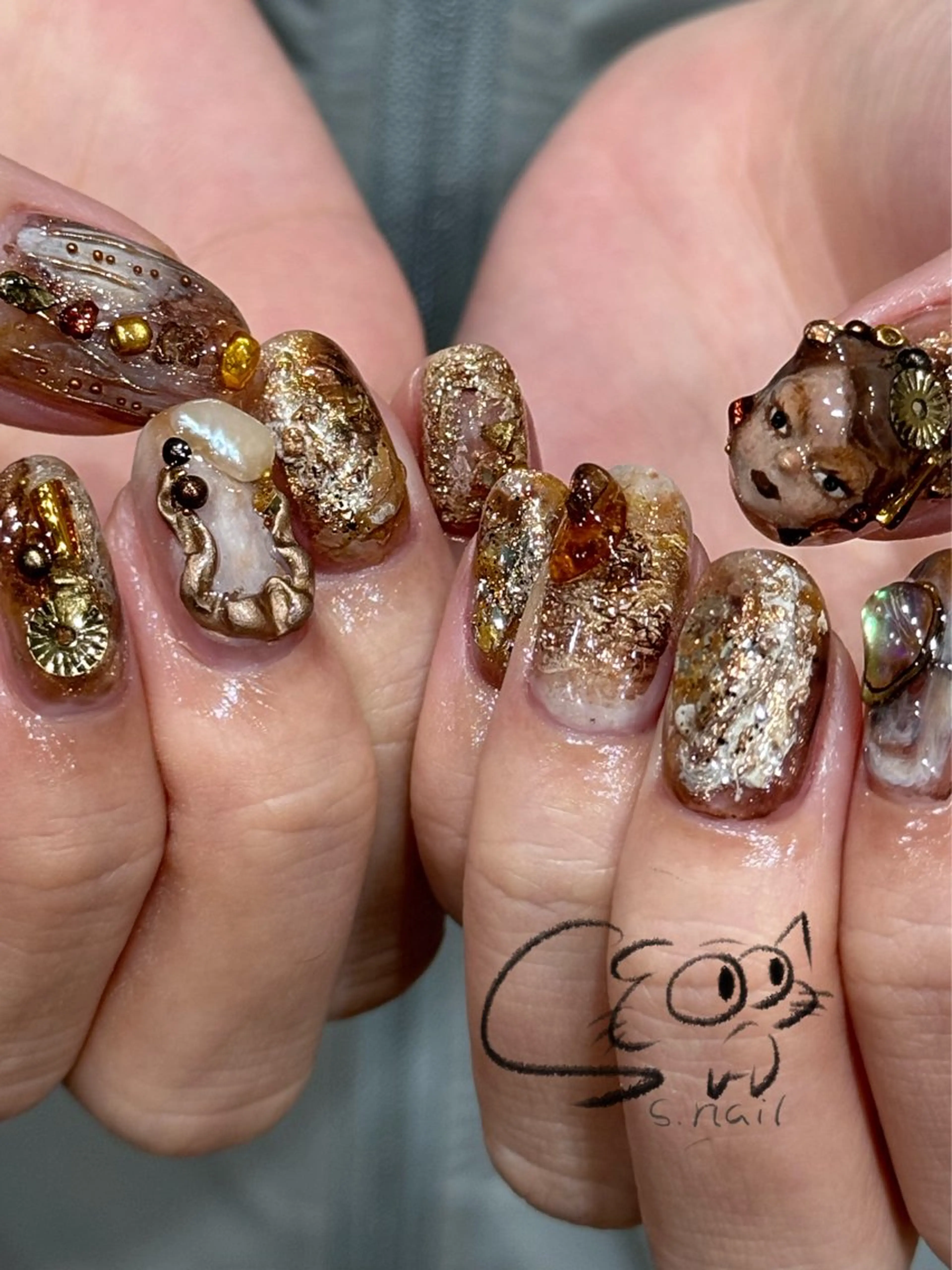 ネイル チークネイル フレンチネイル グラデーション マグネットネイル ワンカラーネイル S.nail _のネイルデザイン