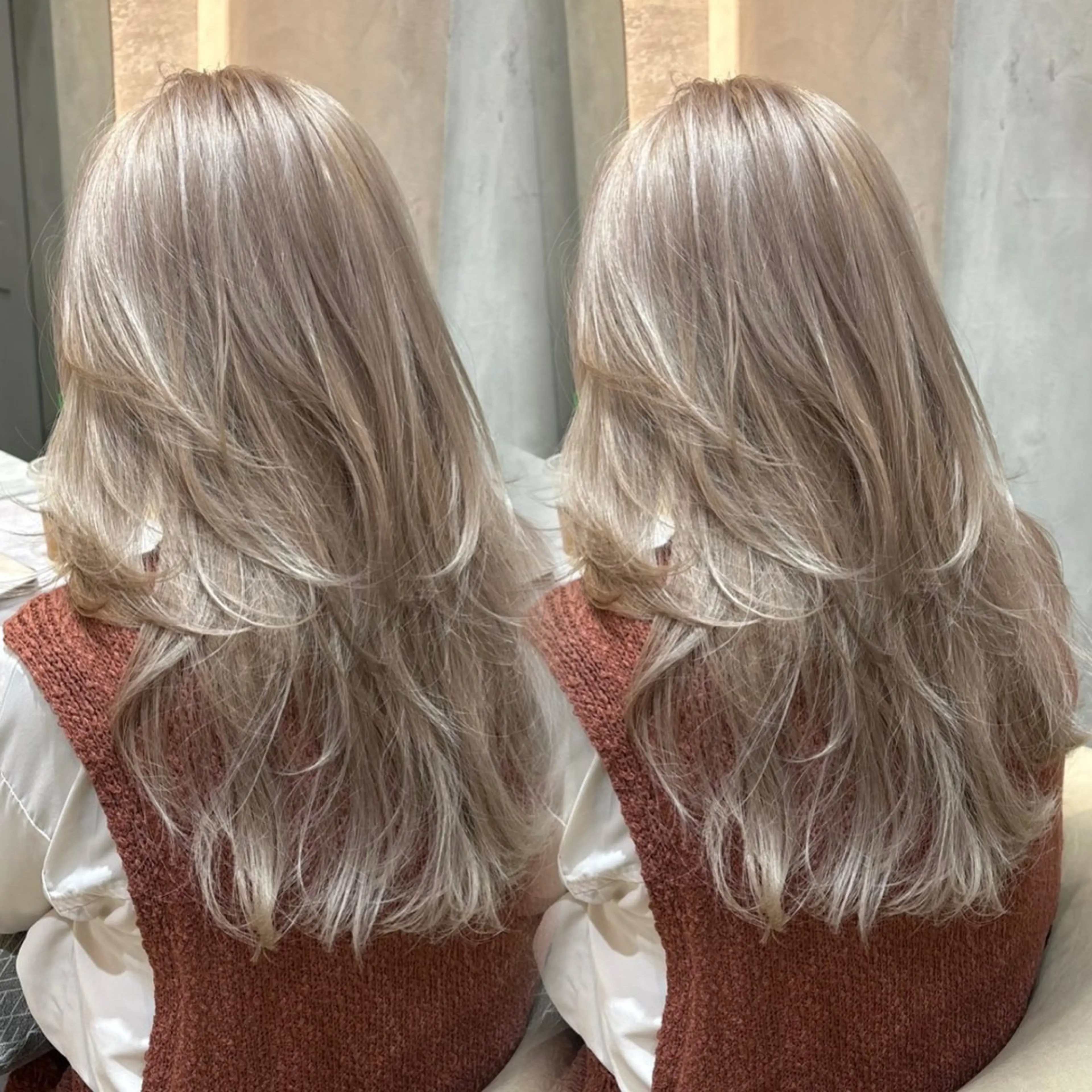 ロング カラー ヘアカラー 田中 柚莉愛のヘアスタイル