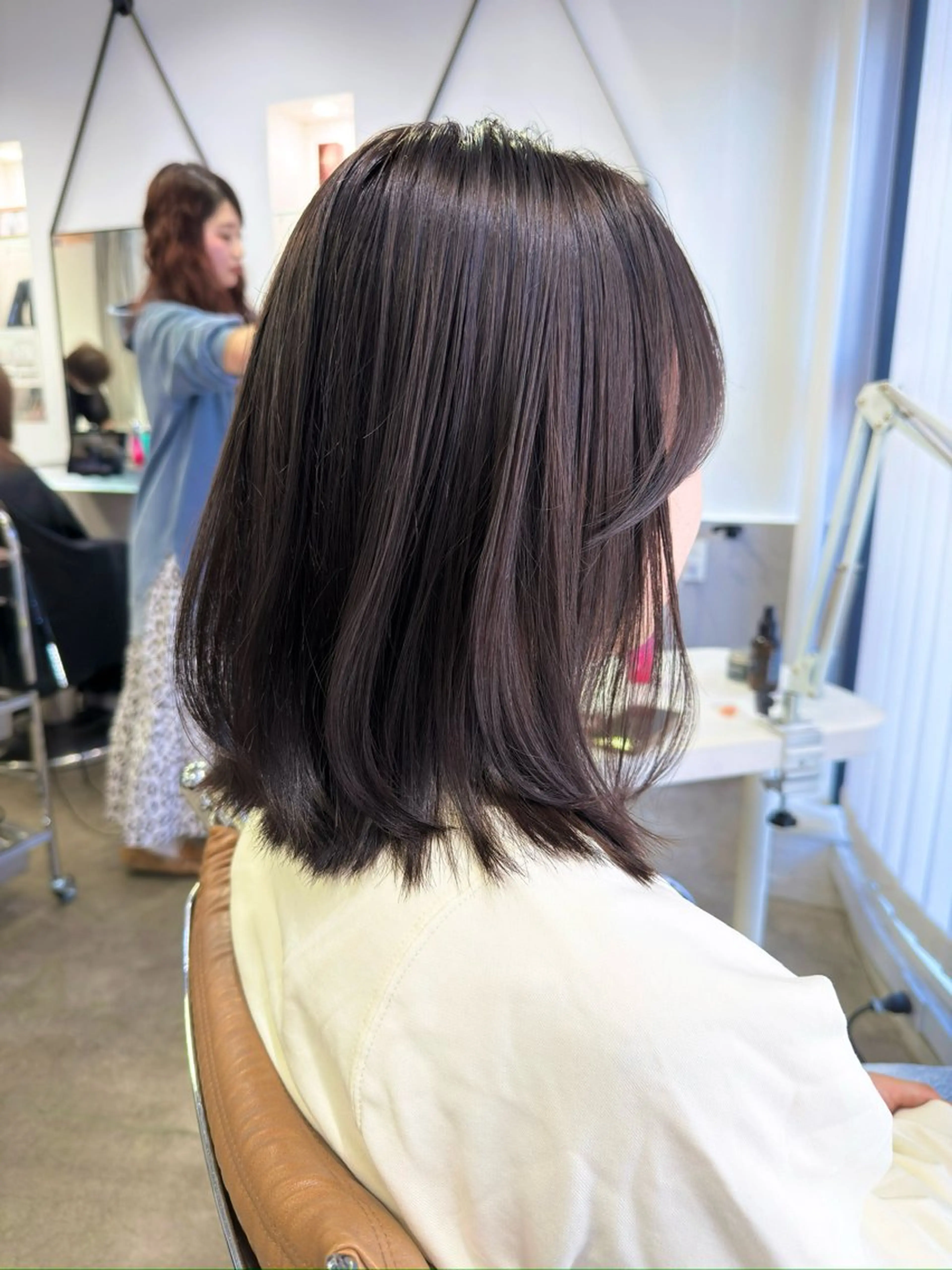 ミディアム カット ヘアカラー 似合わせ♡レイヤー/ 暖色艶カラー/moeのヘアスタイル