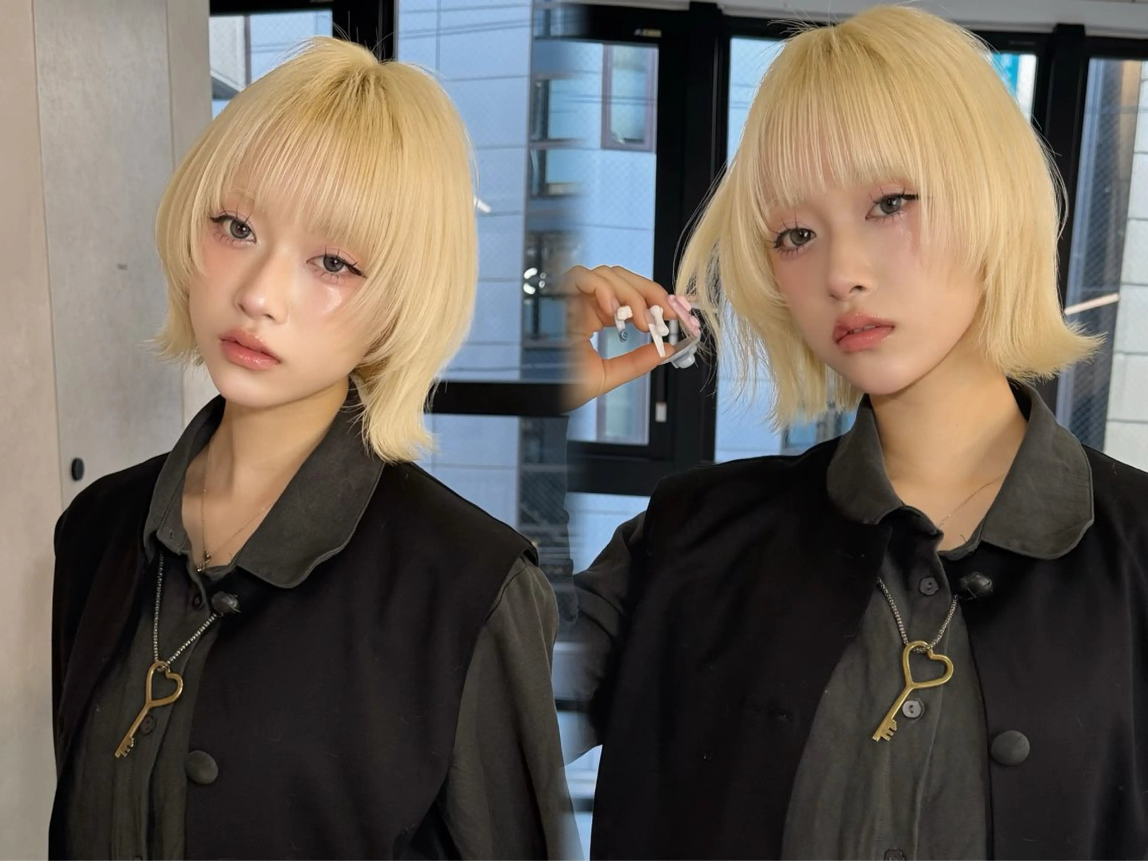 🍎限界ハイトーン‼️黒染め履歴対応可🍎🟨ダブルブリーチ🟨＋カラー＋髪質別トリートメントの写真